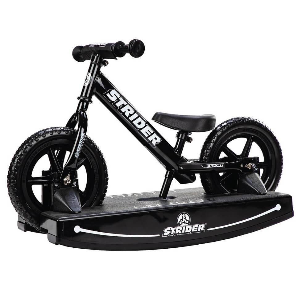 Strider 12 Sport 2-in-1 Balance Bike for Kids - Convertible Rocking Base & Sport Bike - Perfect for Toddler Learning to Ride Indoors & Outdoors
