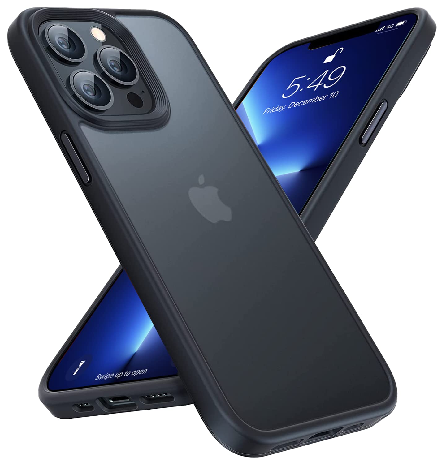 ELEPIK Shockproof Translucent Matte Case for iPhone 13 Pro Max (6.7 Inch) - Durable Drop Protection Phone Cover in Black | Perfect for Outdoor Activities, Work & Daily Use