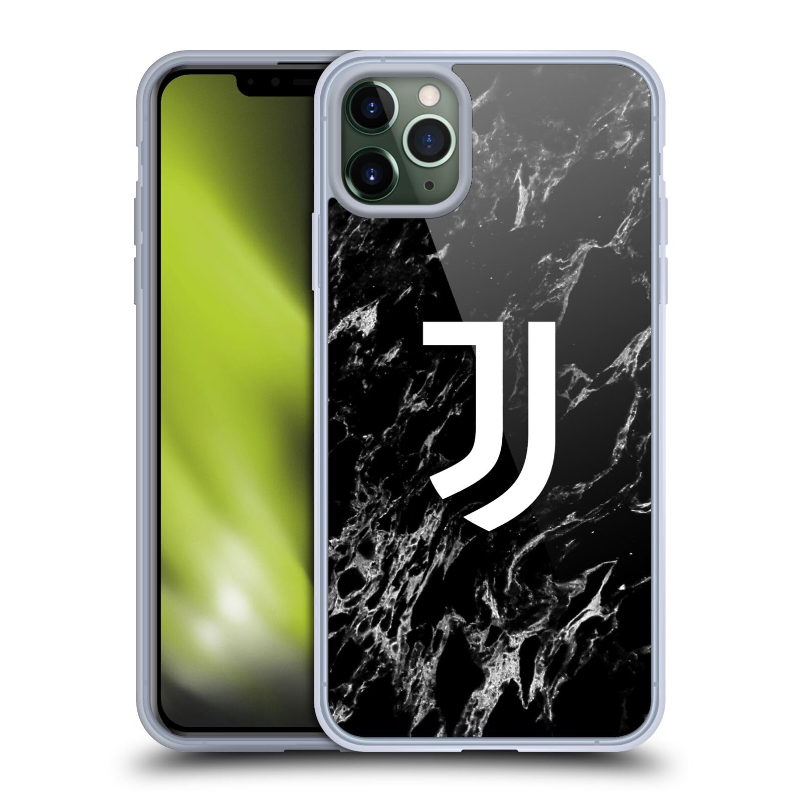 Officially Licensed Juventus Football Club Black Marble Soft Gel Case for Apple iPhone 11 Pro Max - Durable Protection with Stylish Design, Perfect for Soccer Fans and Everyday Use