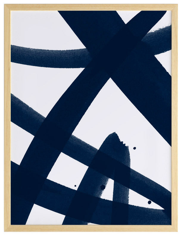 Balancing Act Evening Ink Framed Art Print - Modern Abstract Wall Decor for Living Room, Bedroom & Office - Perfect for Home Decor & Gift Giving