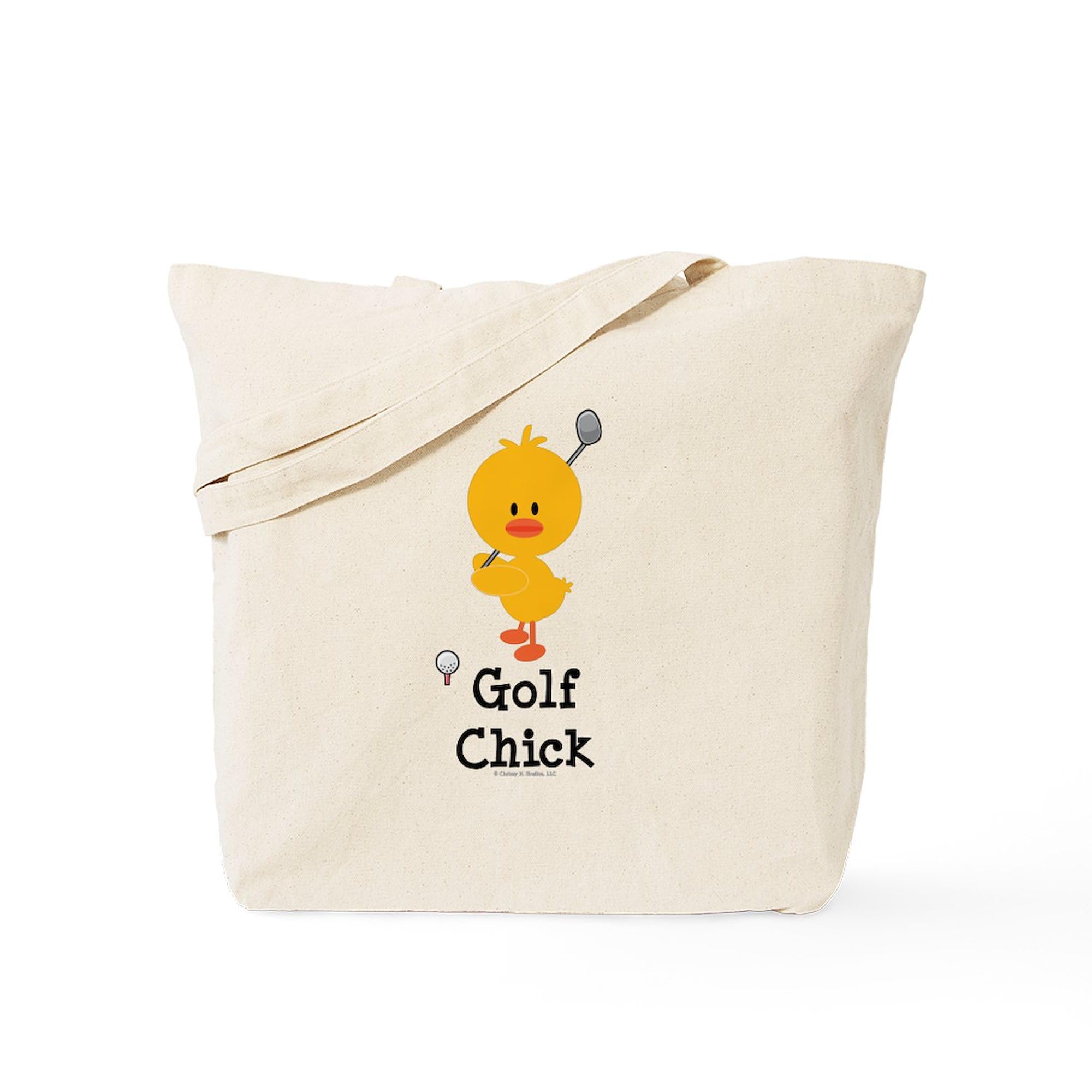Golf Chick Tote Bag - Natural Canvas Reusable Shopping Bag for Women | Eco-Friendly Grocery Tote for Golf Lovers, Beach Trips & Daily Errands