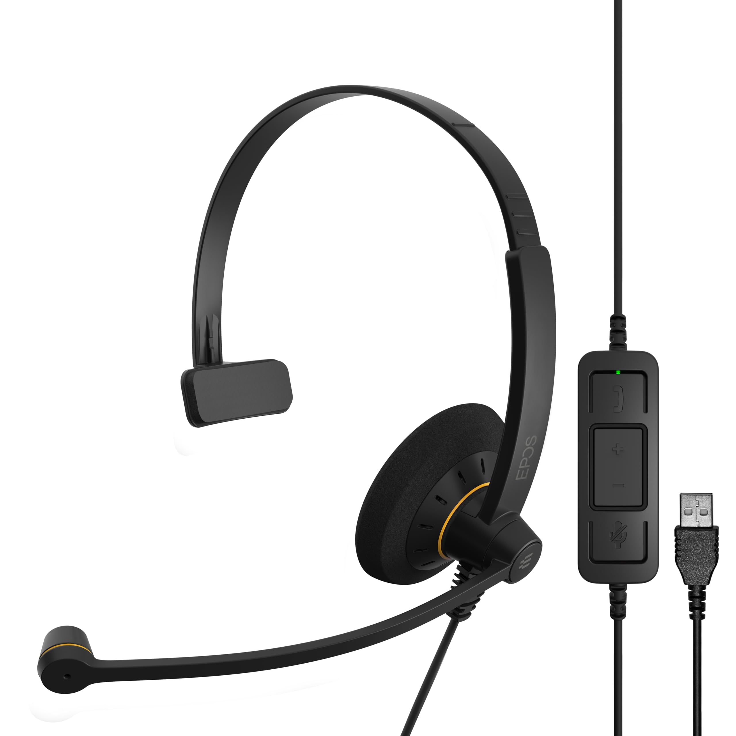 EPOS Sennheiser SC 30 USB ML (504546) Single-Sided Business Headset with HD Sound & Noise-Cancelling Mic | USB Connector | Compatible with Skype for Business, Zoom, Teams | Perfect for Remote Work & Call Centers (Black)