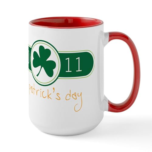 White/Red Inside - St Patrick'S Day Large Mug