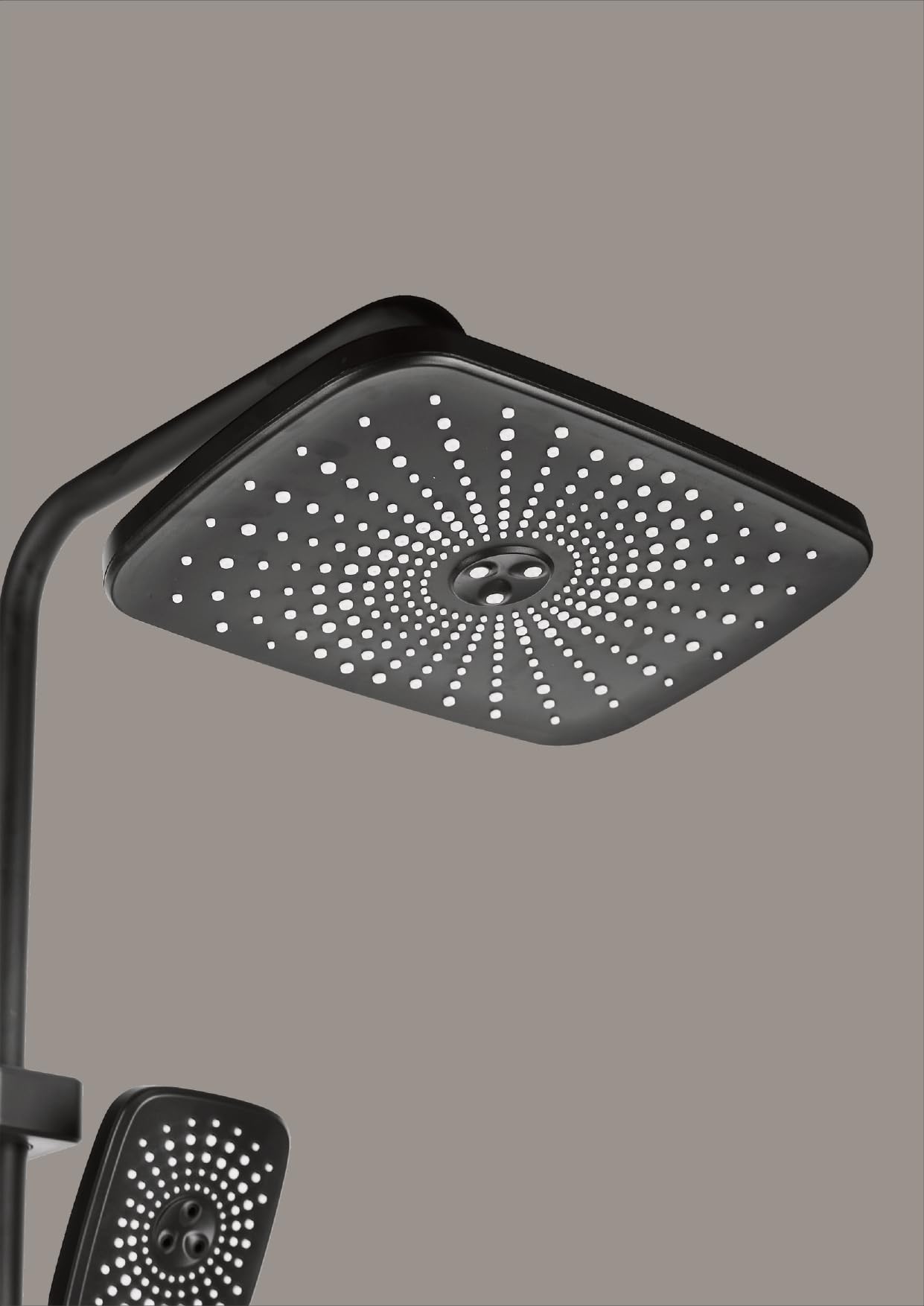 Premium Brass Shower Panel System - 4 Function Wall Mounted Mixer with Hand Shower, Rainfall Showerhead & Jet Spray - Matte Black Bathroom Upgrade for Spa-Like Experience
