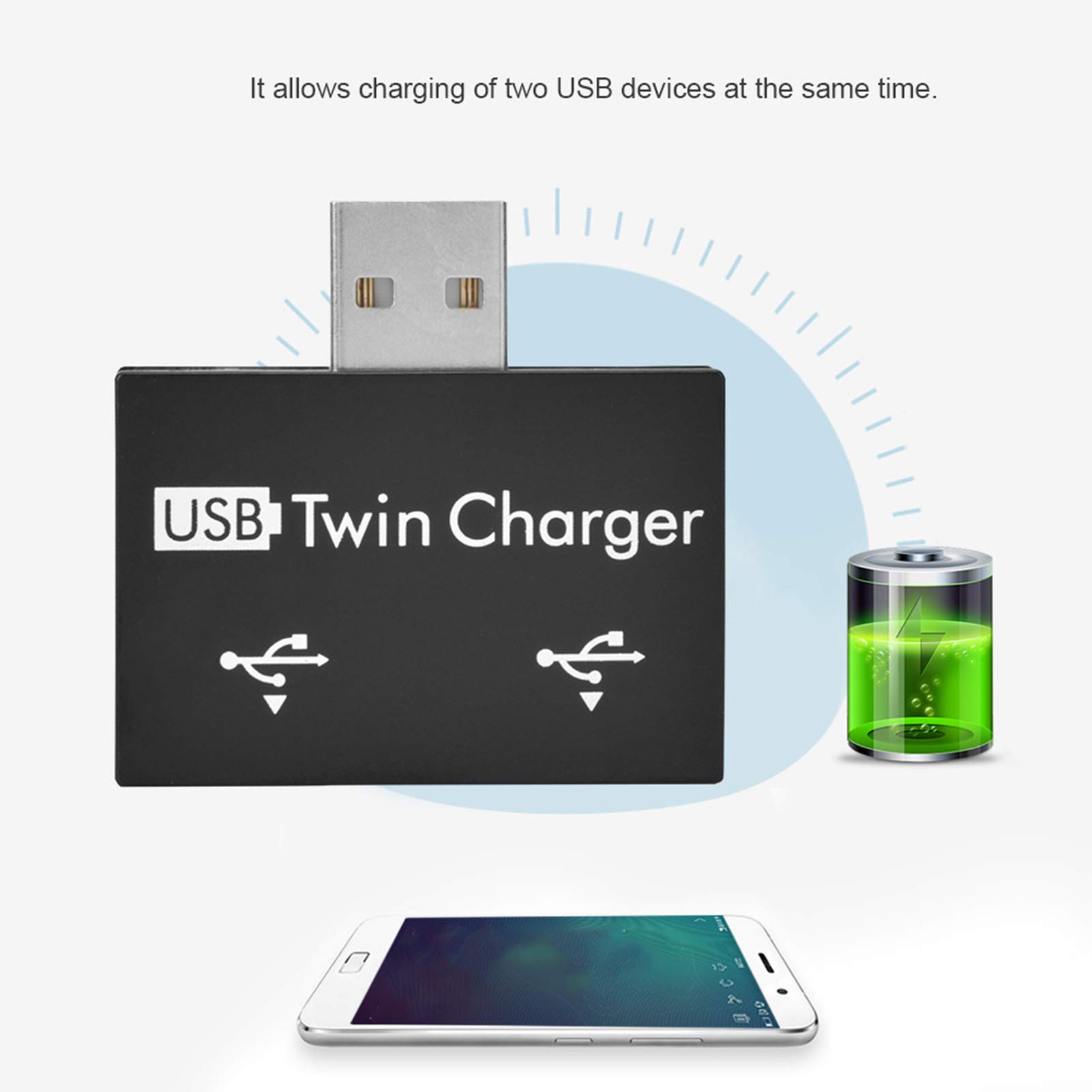 2-Port USB Hub, Portable USB Male to Dual Female Adapter - Expand USB Ports for Laptop, PC, Phone, Tablet | Ideal for Home, Office & Travel Use