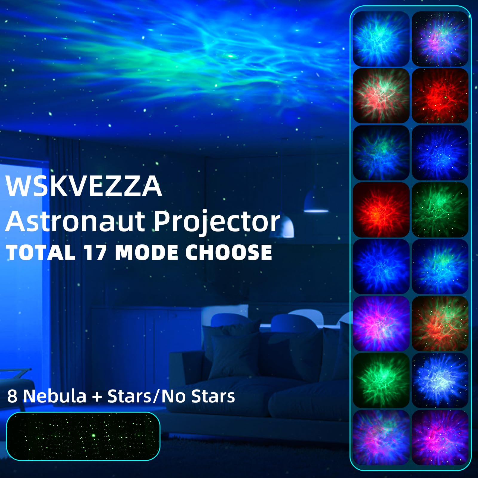 Astronaut Galaxy Projector with Nebula & Stars - 8 Mode LED Night Light with Remote Control for Kids & Adults - Perfect for Bedroom Decor, Birthday Gifts, Relaxation & Space-Themed Parties - Create Stellar Atmosphere for Nursery, Meditation Room, Home Theater, and Romantic Date Nights