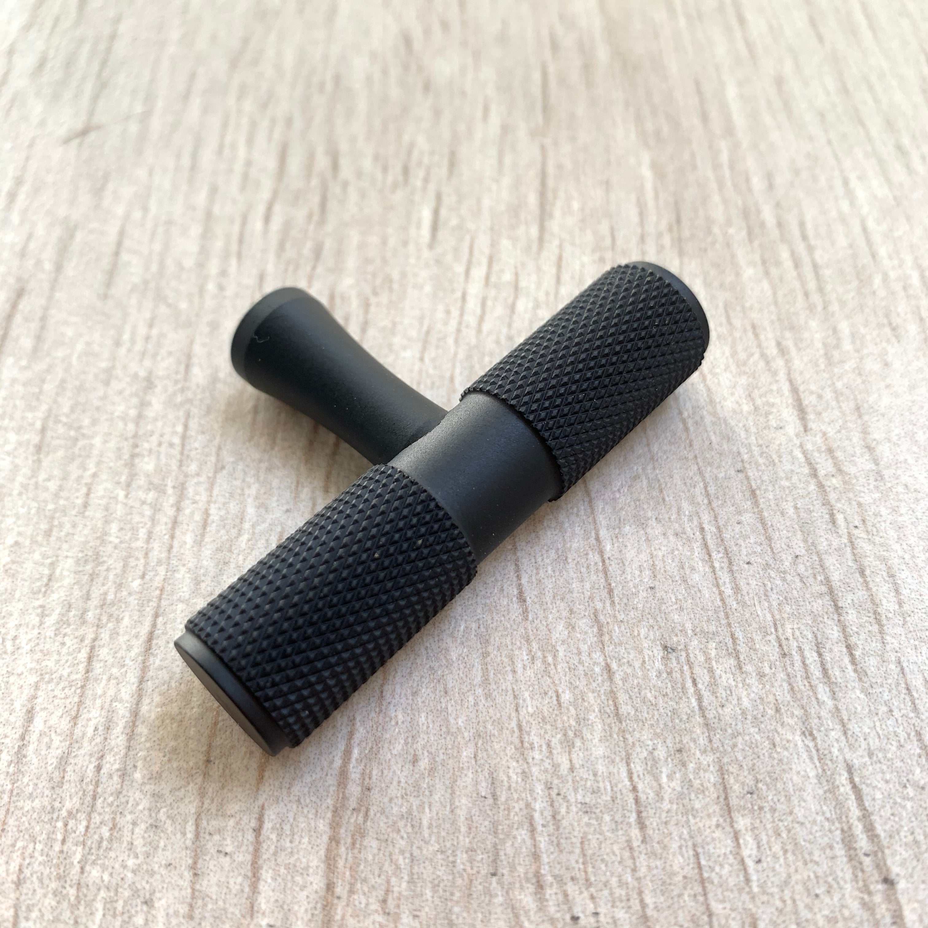 Knurled Matte Black Solid Texture Drawer Pulls and Knobs - Premium Cabinet Hardware for Kitchen, Bathroom & Furniture (Set of 10) - Easy Installation & Modern Home Decor Upgrade