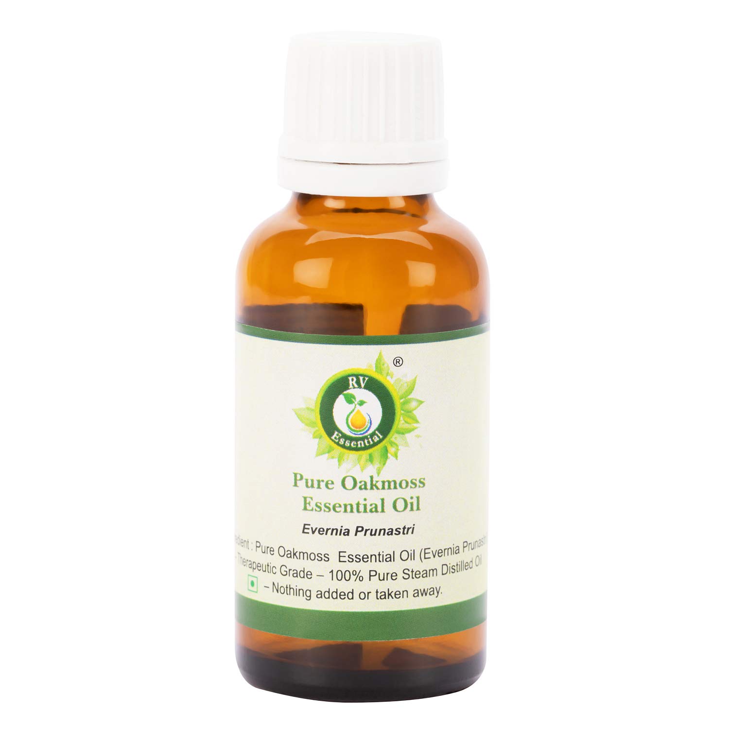 R V Essential Pure Oakmoss Essential Oil 10ml - 100% Natural Steam Distilled Evernia Prunastri for Aromatherapy, Perfume Making & Relaxation