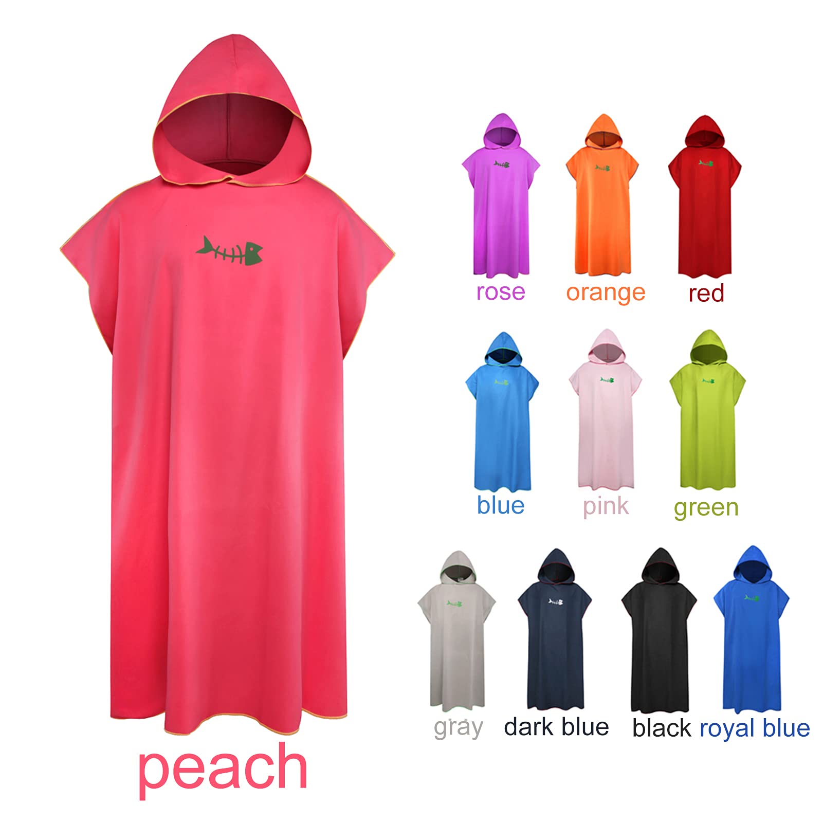 Lixada Quick-Dry Surf Poncho with Hood - Microfiber Beach Changing Towel & Swim Cover-Up for Adults | Perfect for Surfing, Swimming, Beach Trips & Outdoor Activities
