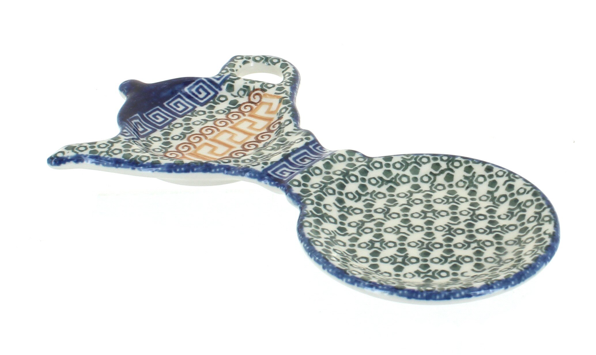 Blue Rose Polish Pottery Athena Tea Bag Holder & Saucer - Elegant Ceramic Tea Accessory for Loose Leaf & Bagged Tea - Perfect for Home, Office, or Gift Giving