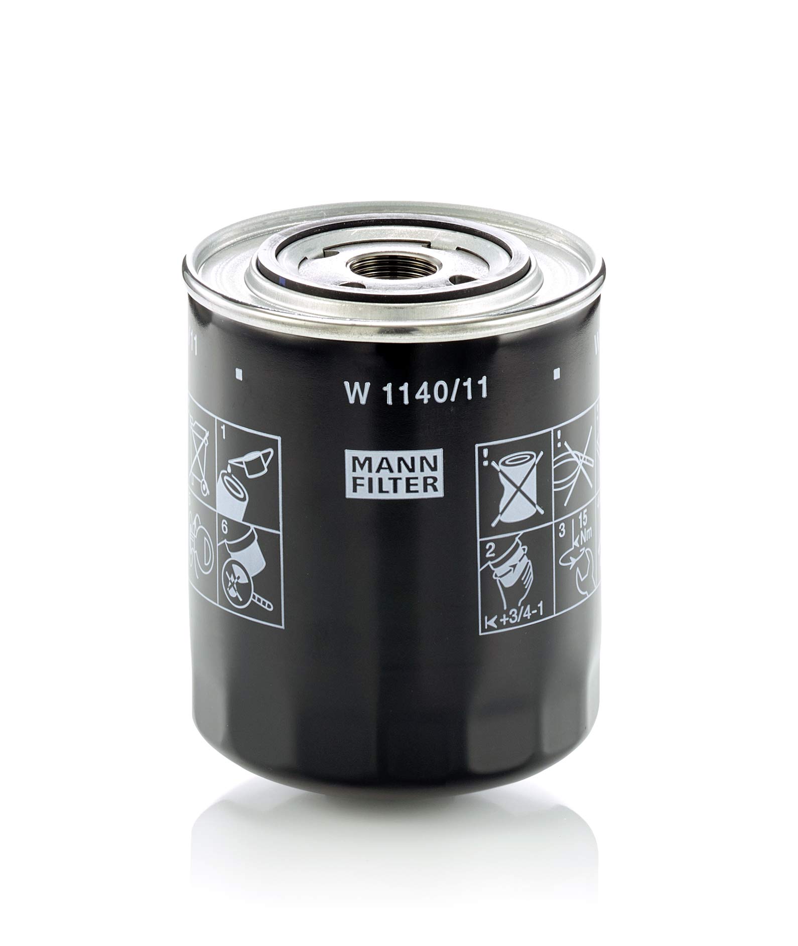 Mann Filter W1140/11 Spin-On Oil Filter - Premium Engine Protection for Cars, Trucks & SUVs - Perfect for Routine Maintenance & High-Performance Vehicles