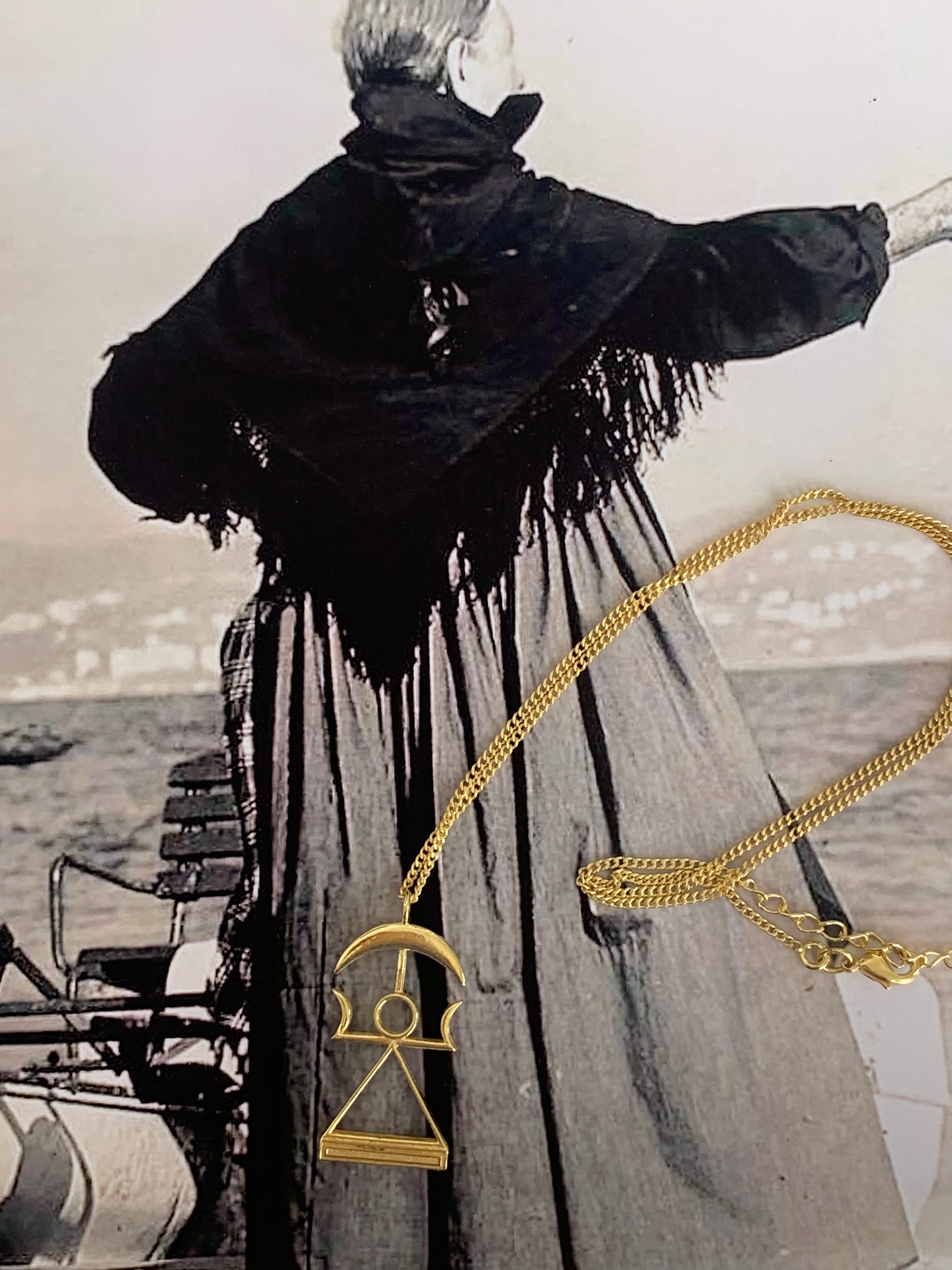 Tanit Goddess of Ibiza Necklace - Handmade Bohemian Jewelry for Women, Unique Pendant Necklace for Beach Vacation & Festival Wear