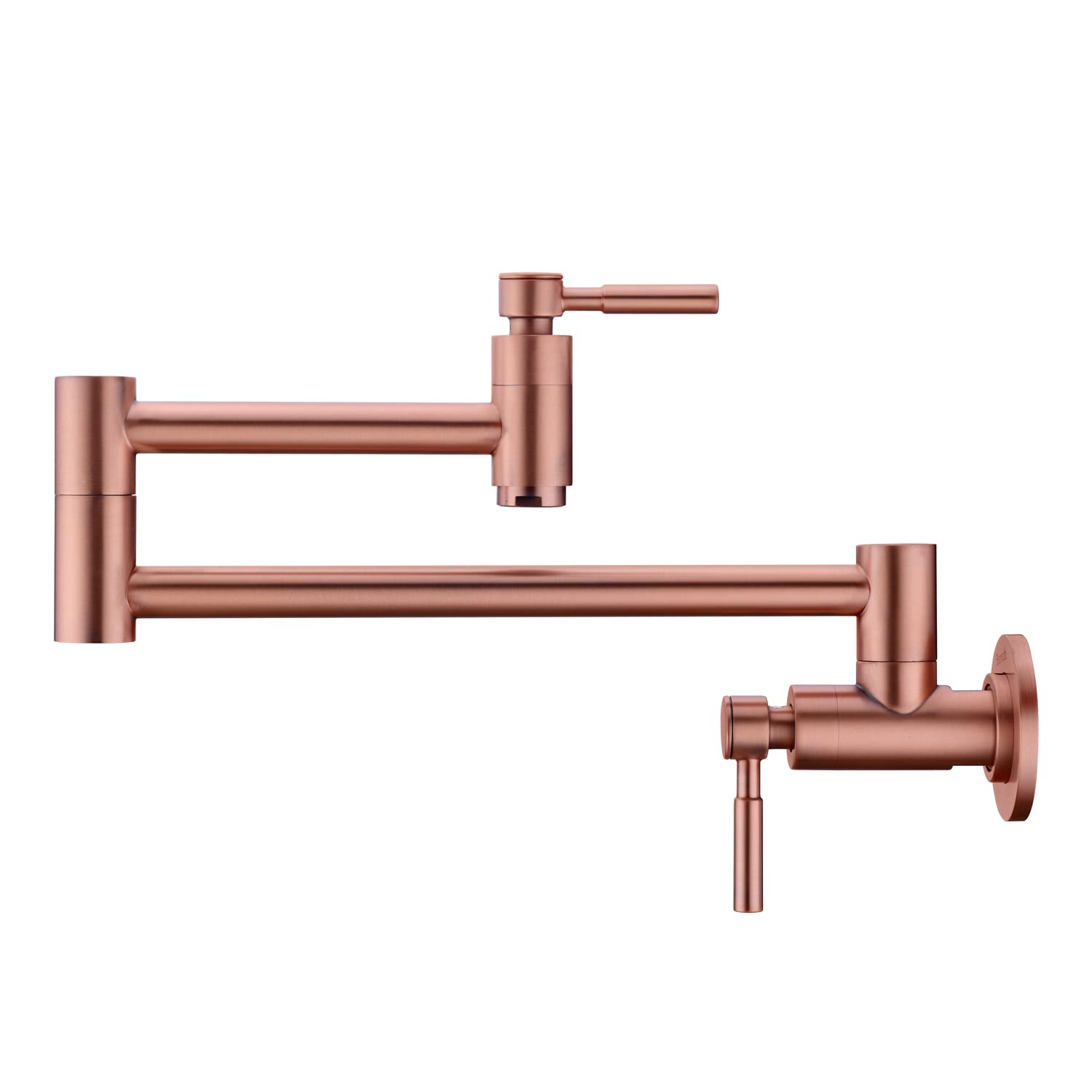 Premium Copper Pot Filler Faucet - Wall Mount Brass Kitchen Sink Faucet with Folding Swing Arm & Dual Handles | Ideal for Cooking, Filling Pots & Modern Kitchen Upgrade