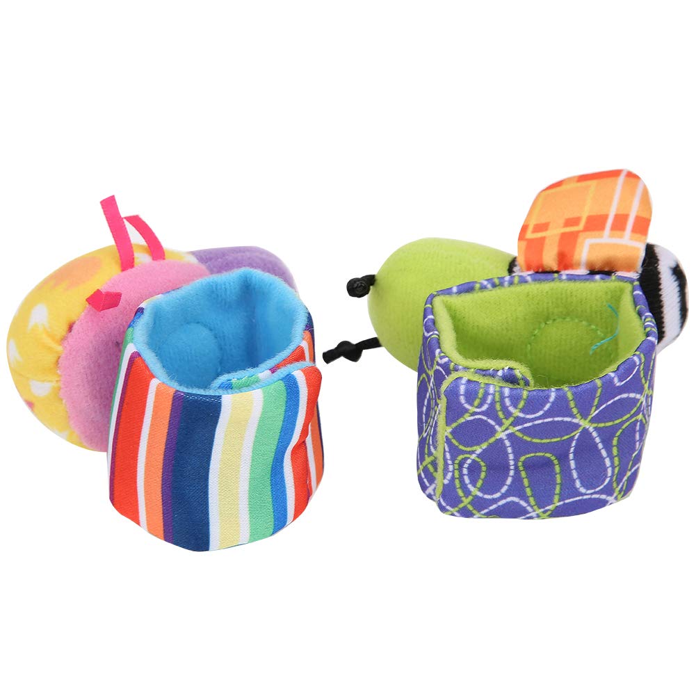 4Pcs Baby Wristband and Socks Rattle Toys - Soft Infant Sock Hanging Toy with Wrist Rattles for Newborns & Babies - Perfect for Playtime, Tummy Time & Sensory Development