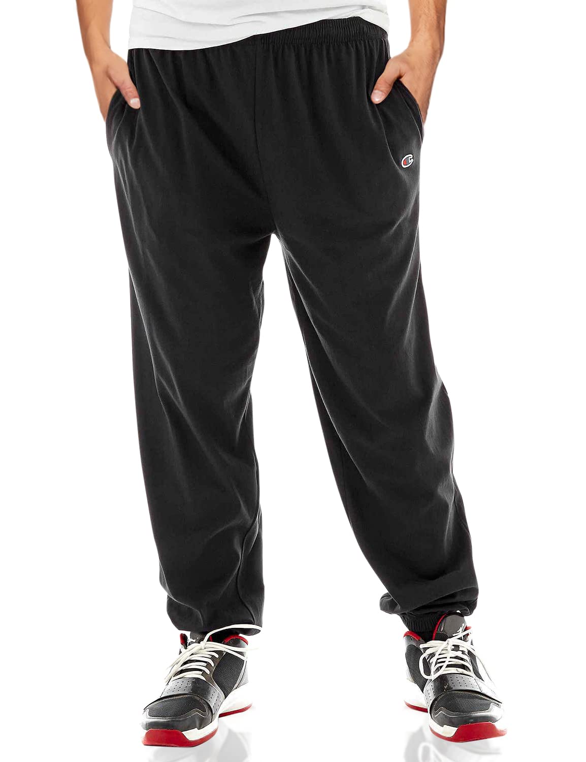 Champion Men's Big & Tall Closed Bottom Jersey Sweatpants - Comfortable Athletic Lounge Pants for Workout, Gym, and Casual Wear