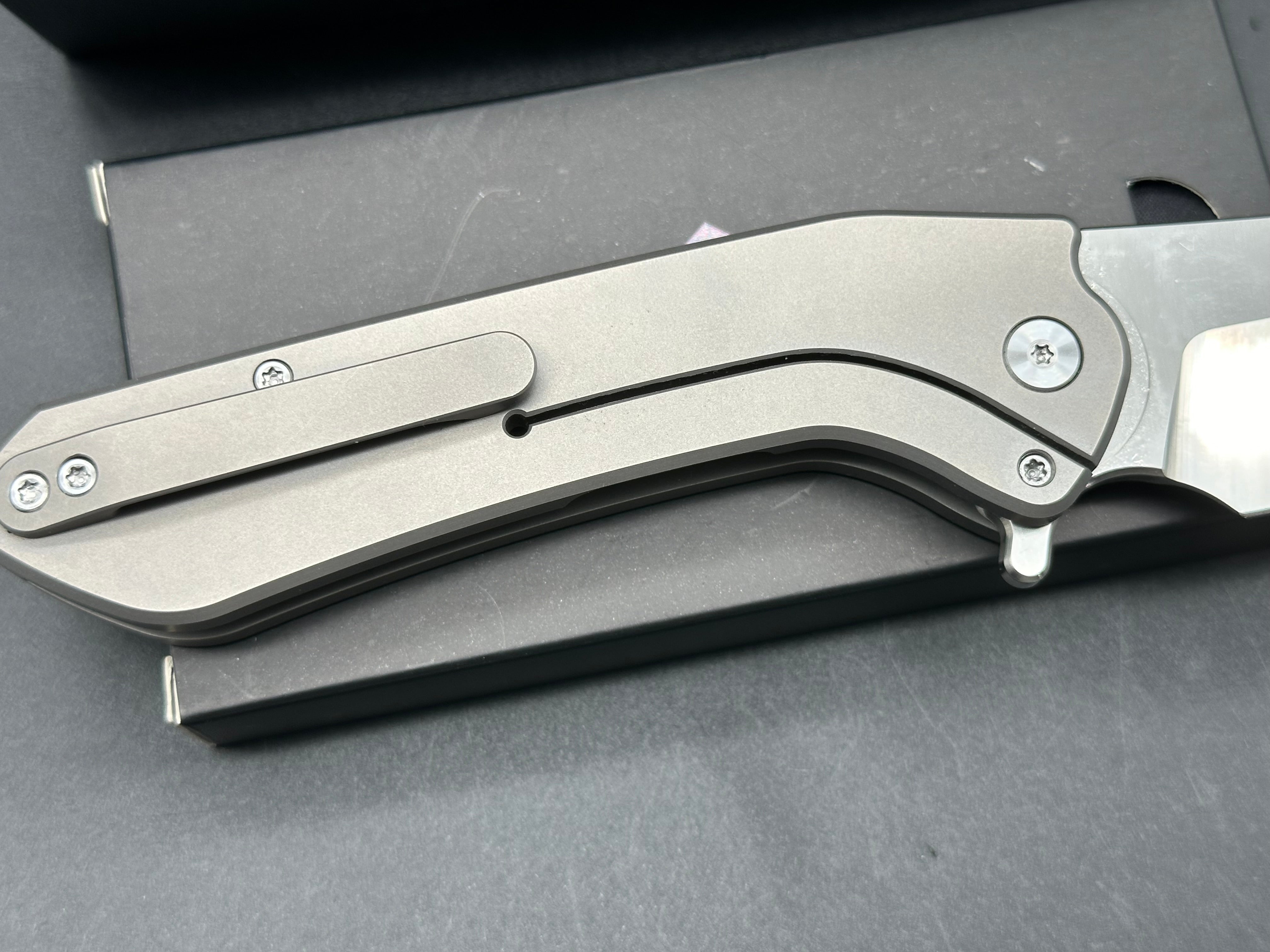 EveryDay Carry Company Brutus Titanium Flipper Knife - Non-Locking M390 Steel Blade for EDC, Camping, Hiking & Outdoor Adventures