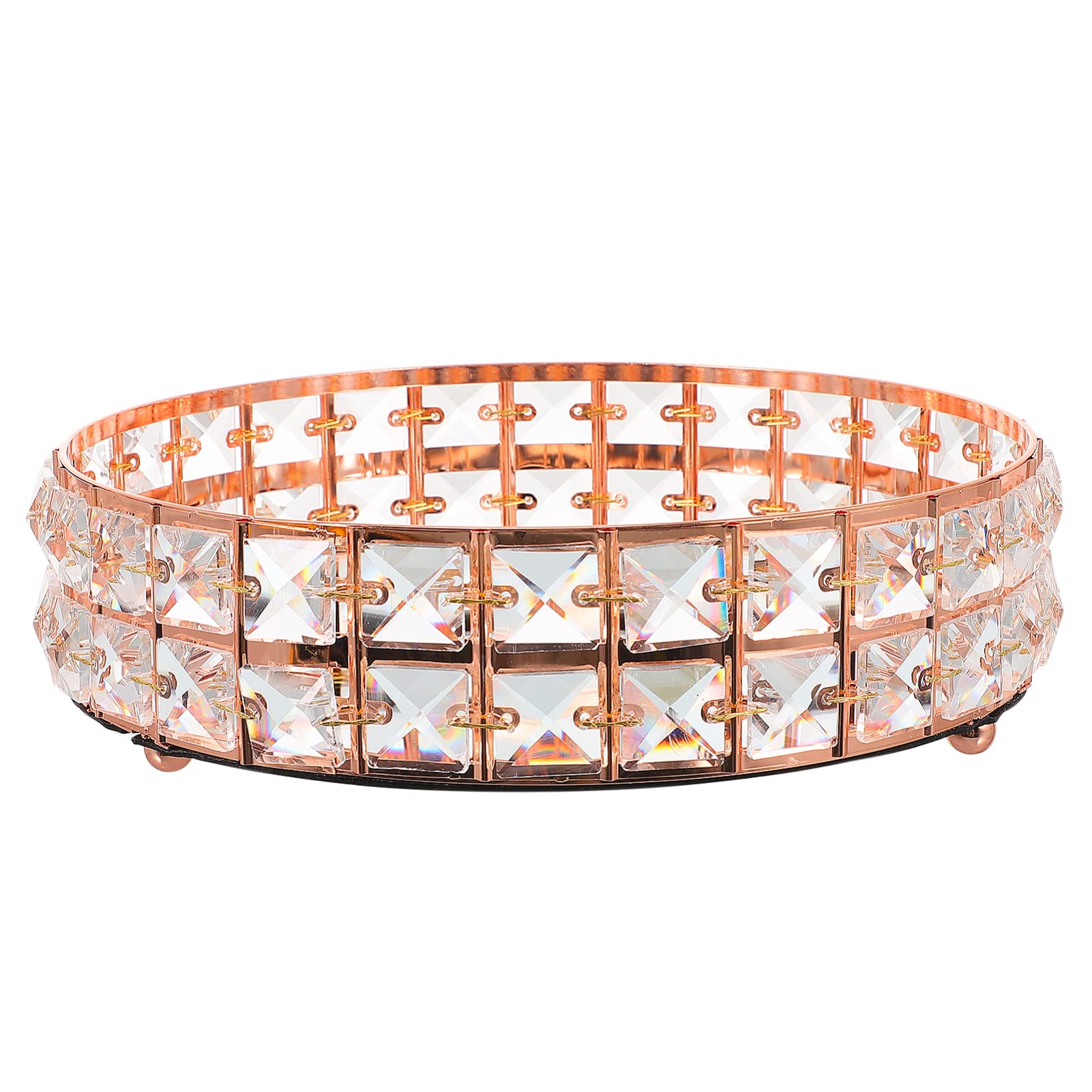 SOLUSTRE Round Mirror Tray - Decorative Vanity Tray for Jewelry, Perfume & Cosmetics | Elegant Glass Serving Dish for Dresser, Desk & Home Decor | Perfect for Organizing Trinkets, Snacks & Makeup Accessories