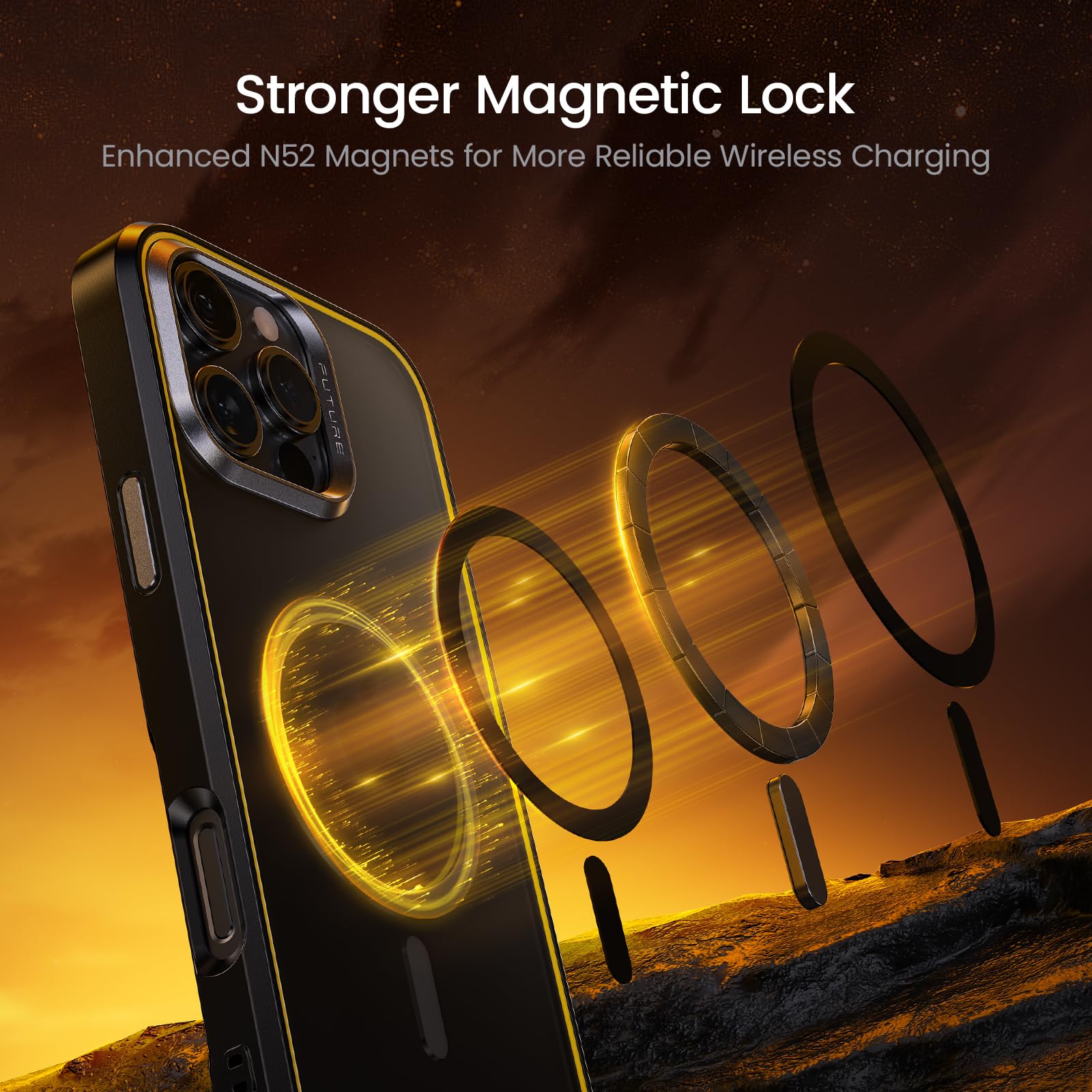 AOHI Magnetic Shockproof iPhone 16 Pro Max Case with MagSafe - Military Grade Drop Protection Slim Fit 6.9-Inch Phone Cover (Black) | Perfect for Outdoor Adventures, Work & Daily Protection