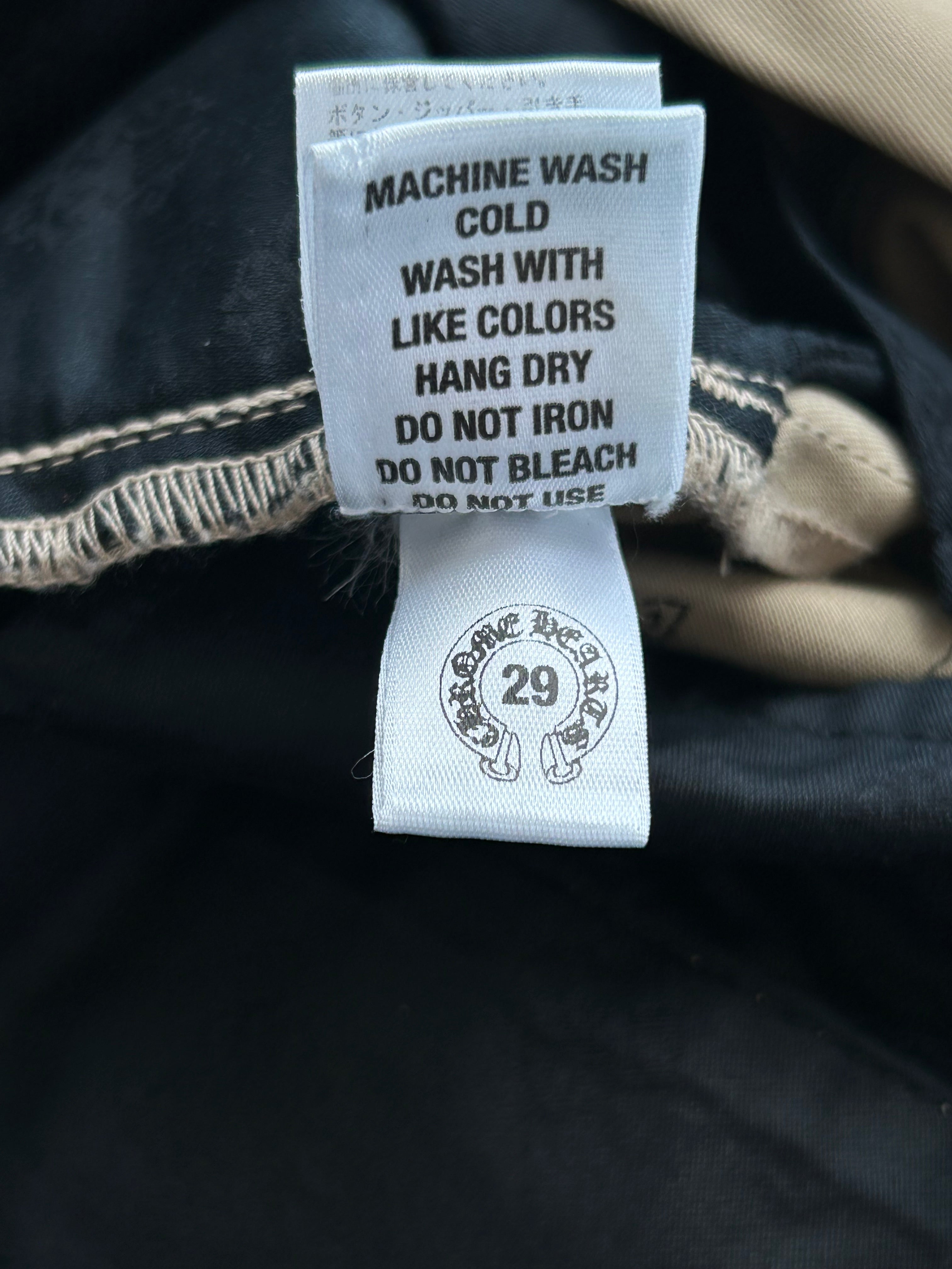 Chrome Hearts Beige Black Cross Patch Chinos Pants - Stylish Gothic Streetwear for Men | Perfect for Casual Outfits, Concerts, and Night Out