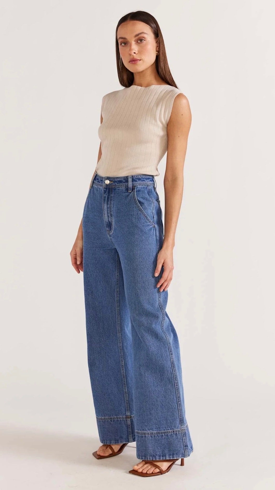 Stylish High-Waisted Eva Denim Jeans for Women - Comfortable Stretch Skinny Jeans with Pockets - Perfect for Casual Wear, Office & Night Out
