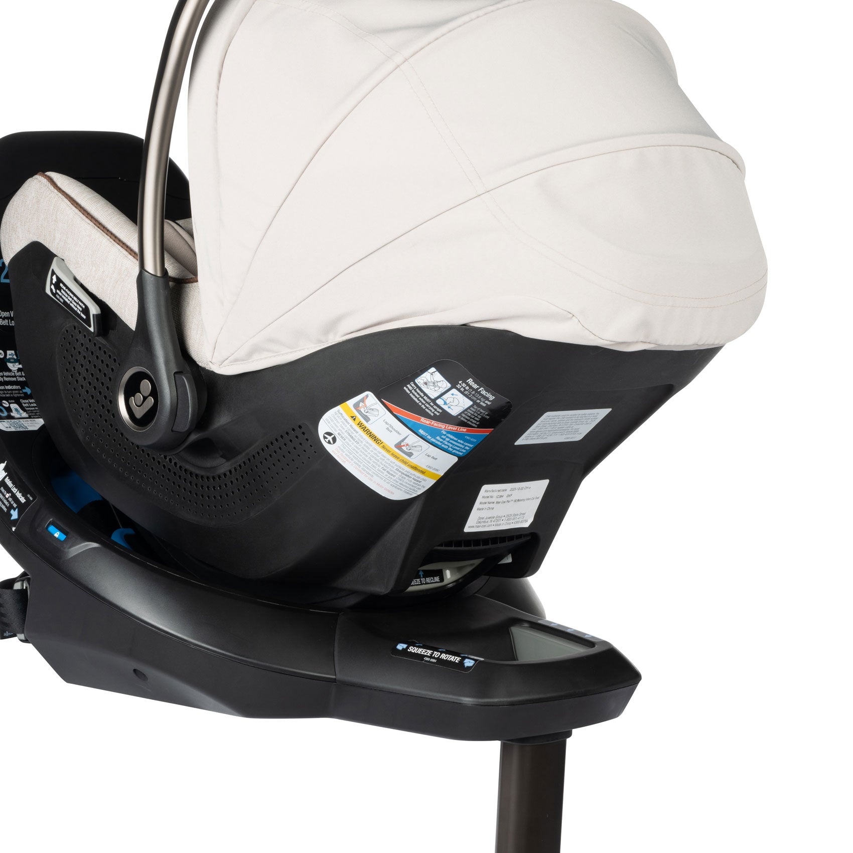 Maxi Cosi Peri 180 Rotating Infant Car Seat - 360° Swivel Base for Easy Entry & Exit - Rear & Forward Facing - For Babies 4-35 lbs - Perfect for Travel & Daily Commute