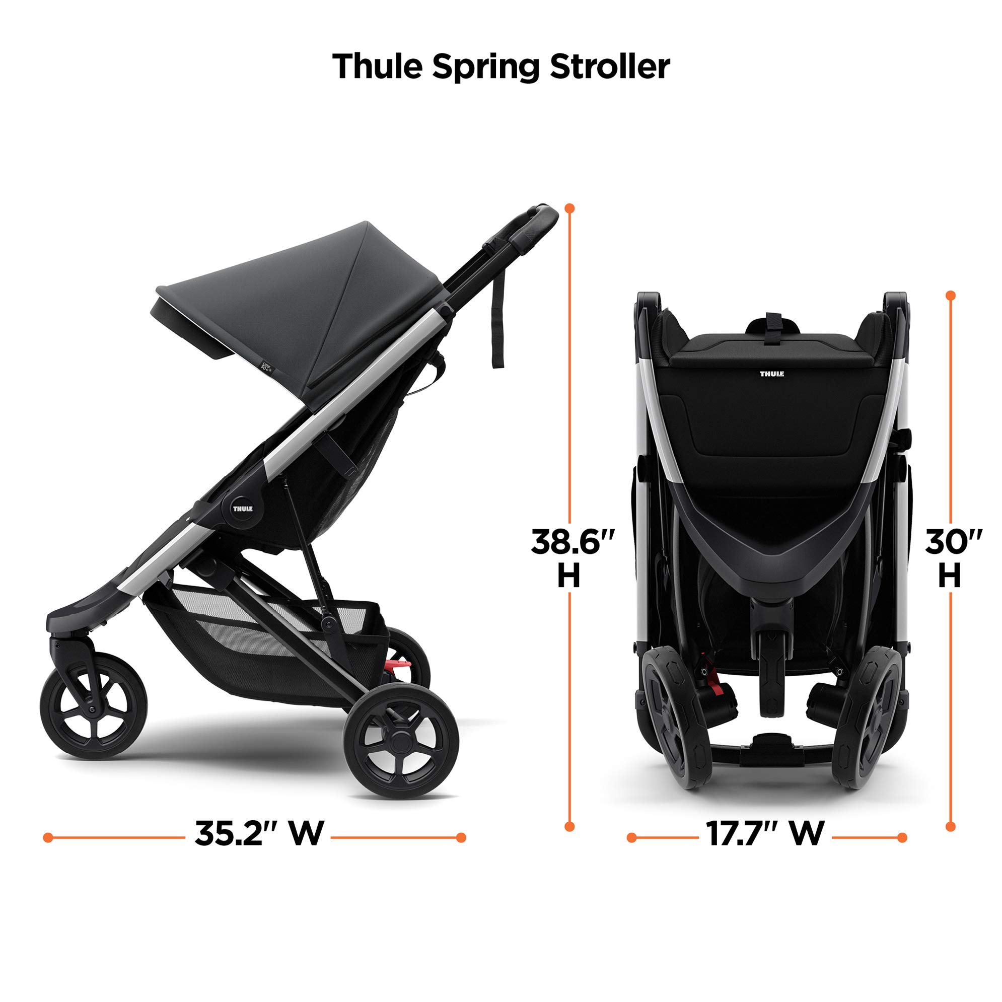 Thule Spring Compact Stroller - Lightweight Travel Stroller for Toddlers | Foldable & Easy to Maneuver | Perfect for Air Travel, Shopping & City Walks