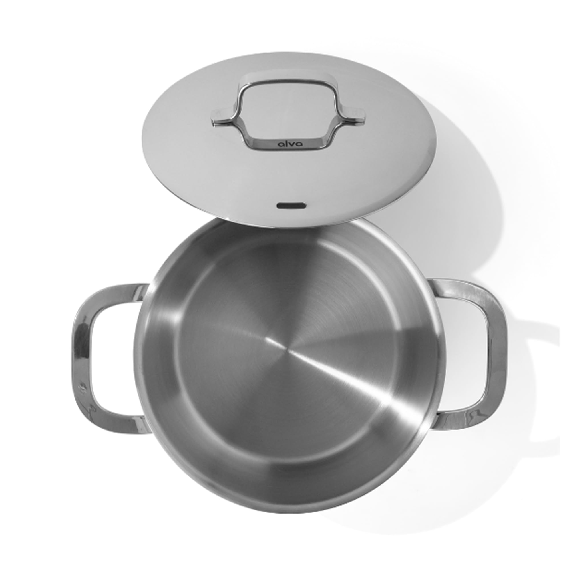 Alva Maestro 8 Qt Stainless Steel Stock Pot with Lid - 18/10 Professional Grade Non-Toxic Cooking Pot - PFAS/PFOA/PTFE Free - Induction & All Stovetop Compatible - Oven Safe - Perfect for Soups, Stews, Pasta & Large Family Meals