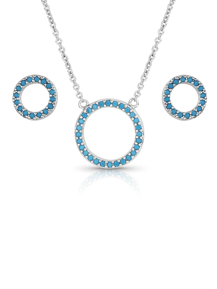 Montana Silversmiths JS5706 Women's Never Ending Elegance Jewelry Set - Sterling Silver Necklace & Earrings for Wedding, Anniversary & Special Occasions