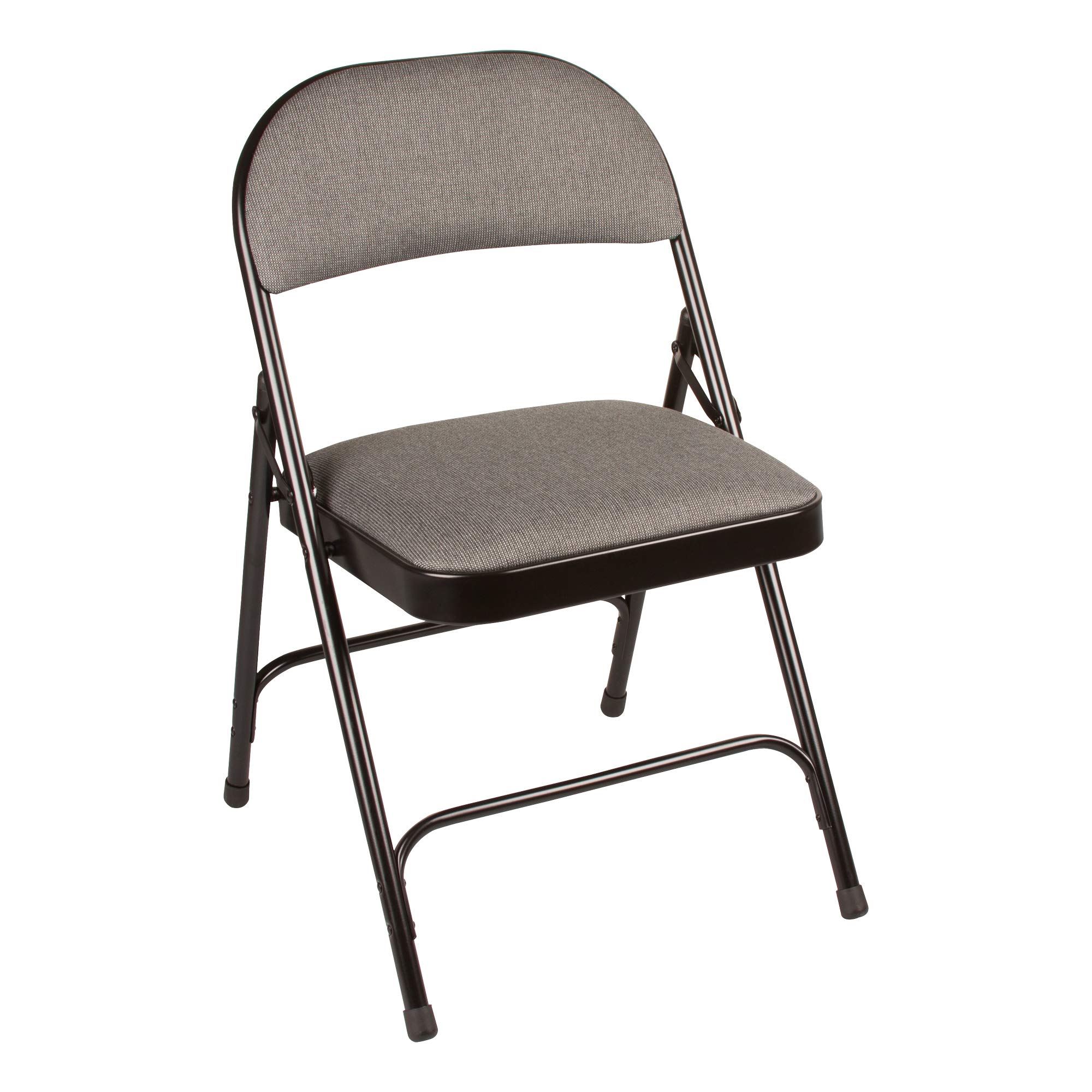 Norwood Commercial Folding Chair 6600 Series - Gray Fabric Upholstered Seat & Back - Set of 4 Stackable Chairs for Events, Weddings, Banquets & Office Meetings - NOR-SRO593-FBK-SO