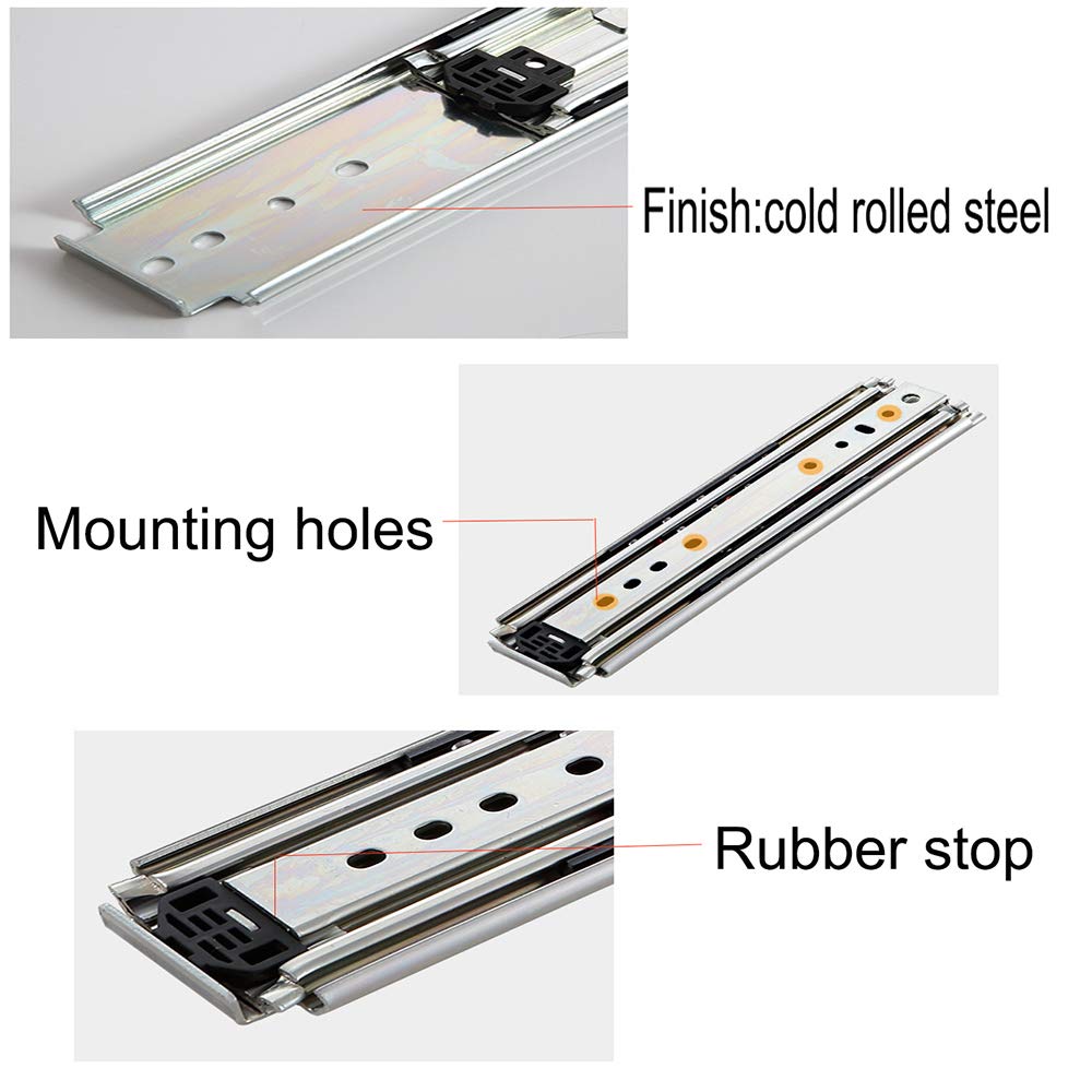 Heavy Duty Drawer Slides with Lock - 18/22/40/60 Inch Full Extension Ball Bearing Slides for Cabinets, Dressers, Tool Chests & Office Furniture - Secure & Smooth Gliding Drawer Rails for Home & Workshop Organization