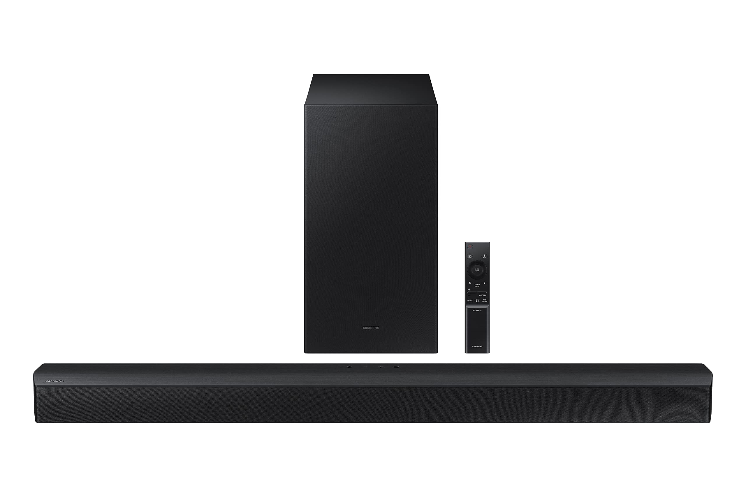 SAMSUNG HW-B450 2.1ch Soundbar with Dolby Audio - Wireless Bluetooth Sound Bar for TV with Built-in Subwoofer, Bass Boost, Adaptive Sound Lite & Game Mode - Perfect for Home Theater, Gaming & Movie Nights (2022 Model)