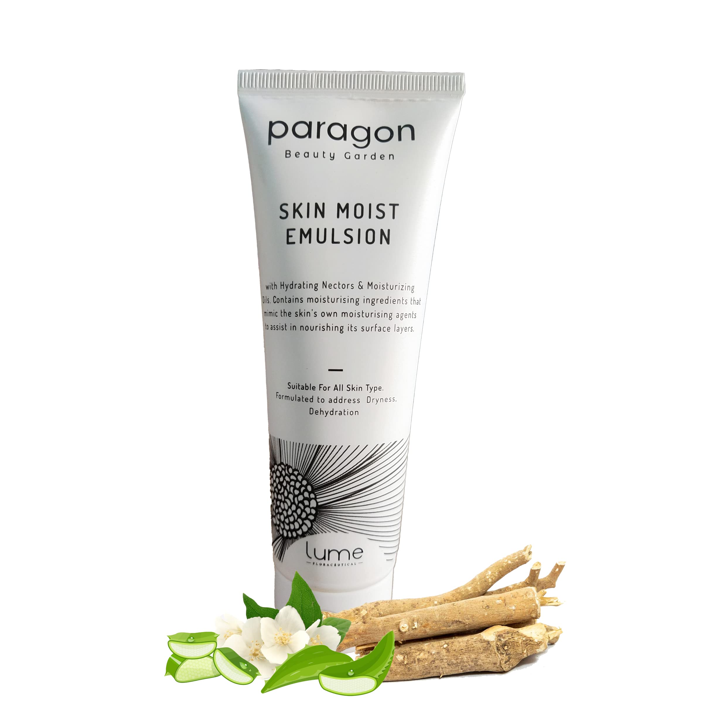 Lume By Paragon Beauty Garden Skin Moist Emulsion Face and Body Lotion 120g - Hydrating Moisturizer for Dry & Normal Skin | Relieves Dryness & Dehydration | Perfect for Daily Skincare & Post-Shower Hydration