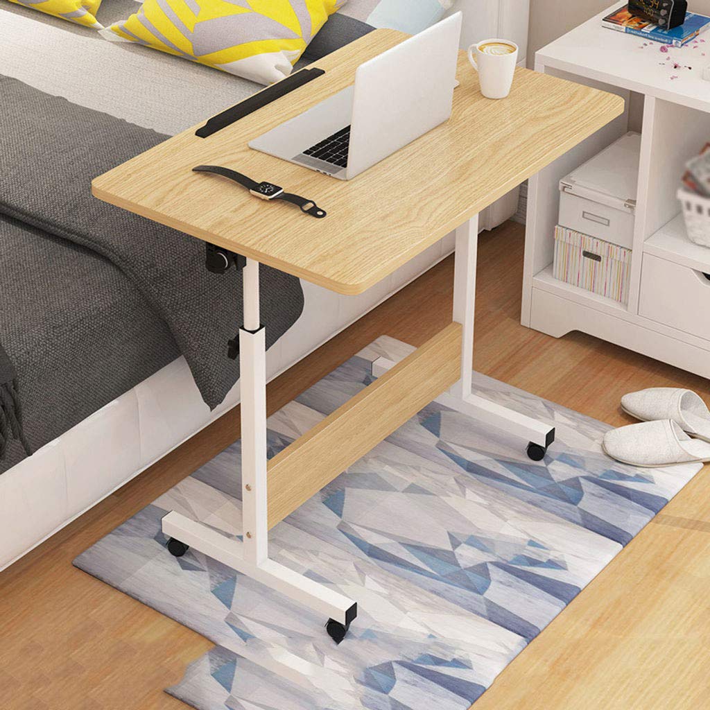 Adjustable Height Mobile Laptop Desk with Wheels - Tiltable Standing Computer Table for Home Office, Dorm Room, or Sofa Side Table - Perfect for Work, Study, and Presentations