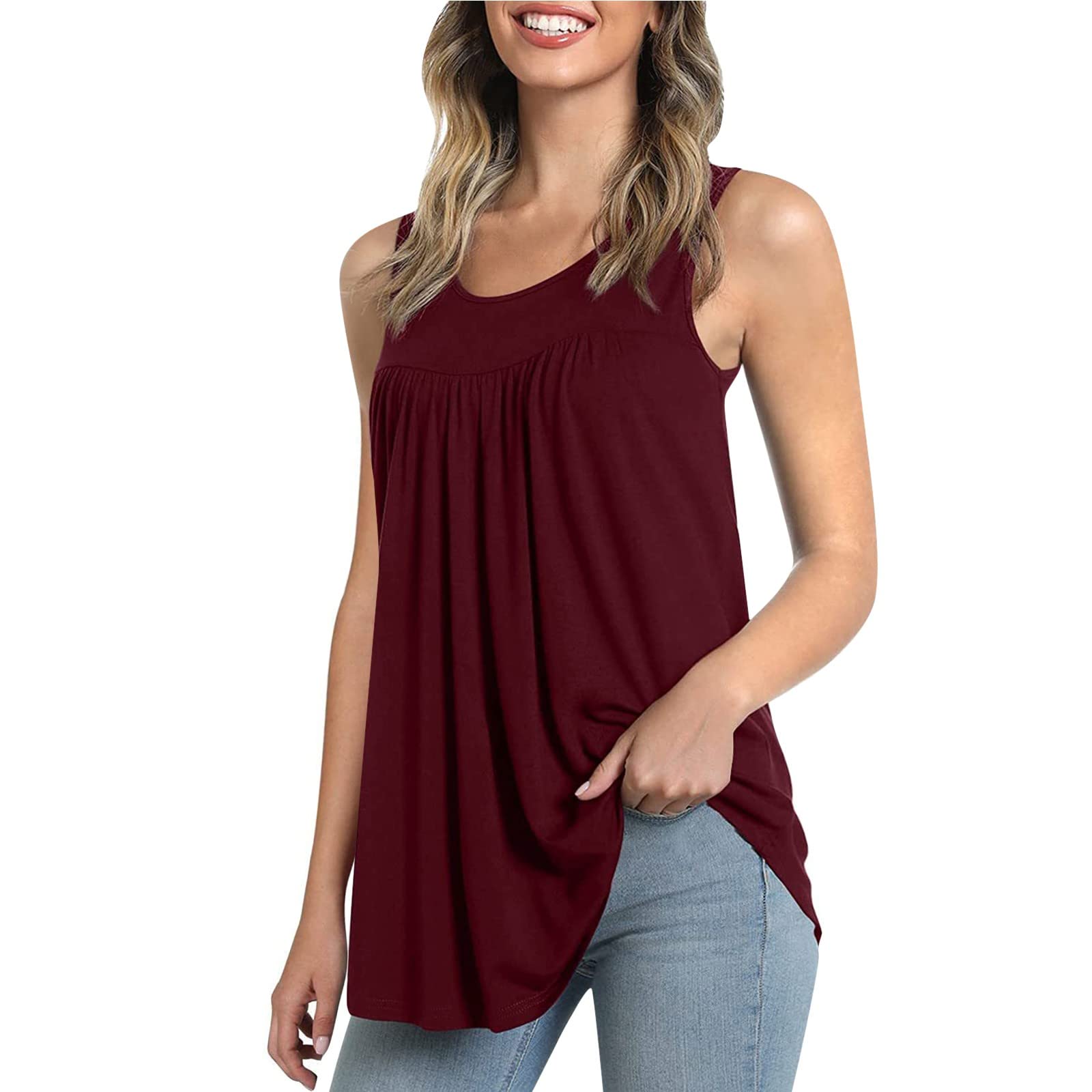 Floral Sleeveless T-Shirts for Women - Breathable Summer Tank Tops, Casual Loose Fit Athletic Blouses for Yoga, Running, Travel, Beach, Gym & Outdoor Activities | Lightweight Comfortable Hot Weather Wear | Perfect for Weekend Outings, Workouts & Active Lifestyle | Great for Casual Wear, Sports & Summer Fashion