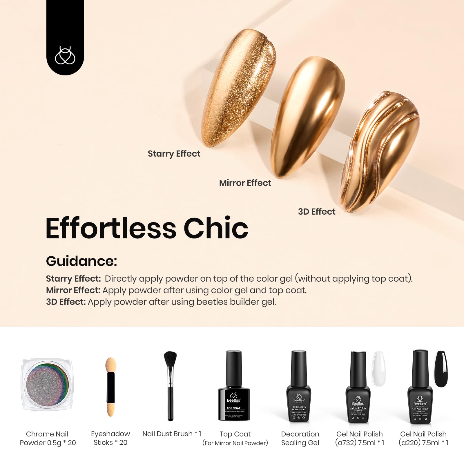 20 Colors Metallic Chrome Nail Powder Set - Mirror Effect Holographic Aurora Nail Art Kit with Top Coat & Sealing Gel (0.5g/Jar) - Perfect for Salon, Home Manicure & Nail Art Designs