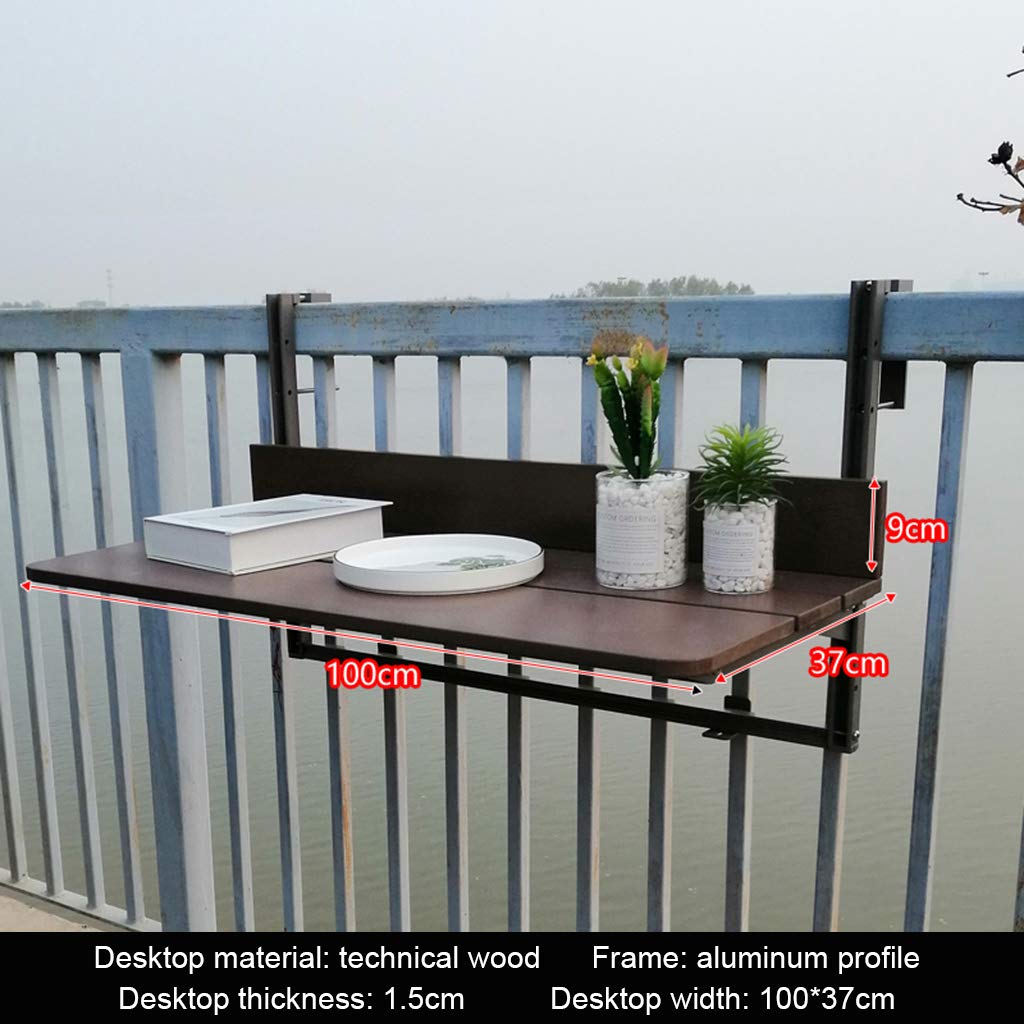 Foldable Hanging Table for Outdoor Balcony Railing - Space-Saving Folding Desk for Laptop, Dining, or Home Bar | 1.5