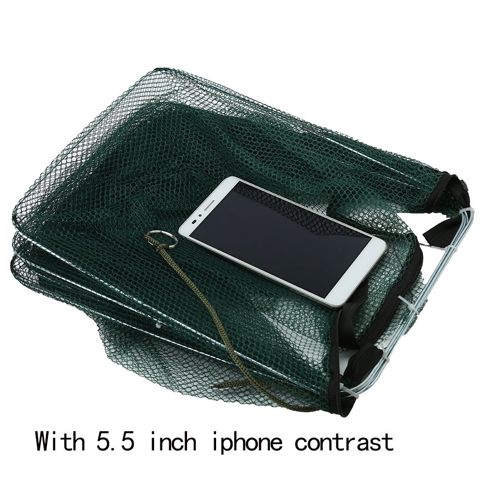 VGEBY1 Fishing Pot - 6/12 Hole Automatic Fishing Trap Bag, Foldable Nylon Shrimp Cage & Crab Trap for Freshwater & Saltwater Fishing - Perfect for Lakes, Rivers, Beaches and Boat Fishing