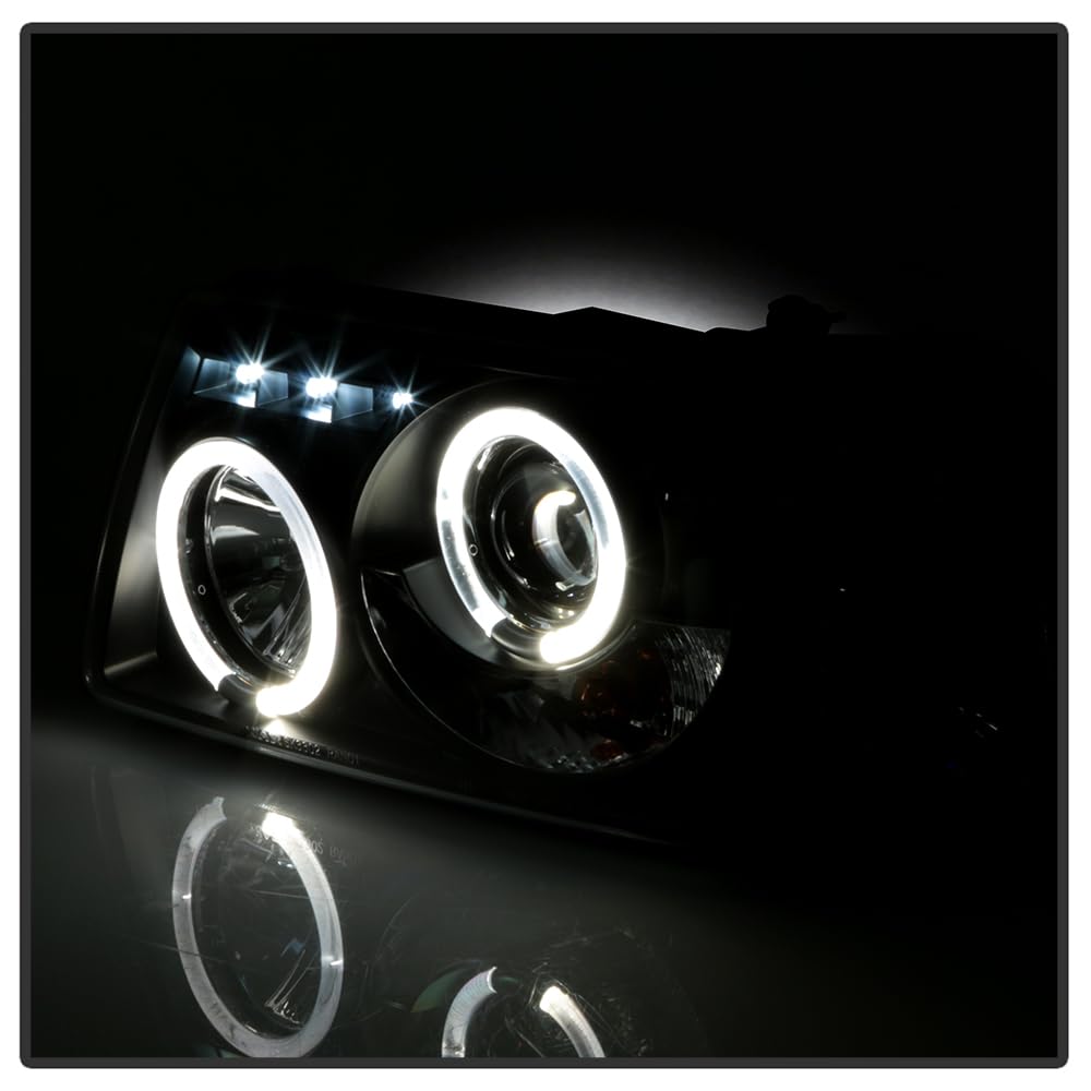 Halo LED Projector Headlights - Black - Compatible with 2001-2011 Ford Ranger Pickup Truck - High Brightness & Energy Efficient - Perfect for Night Driving & Off-Road Adventures