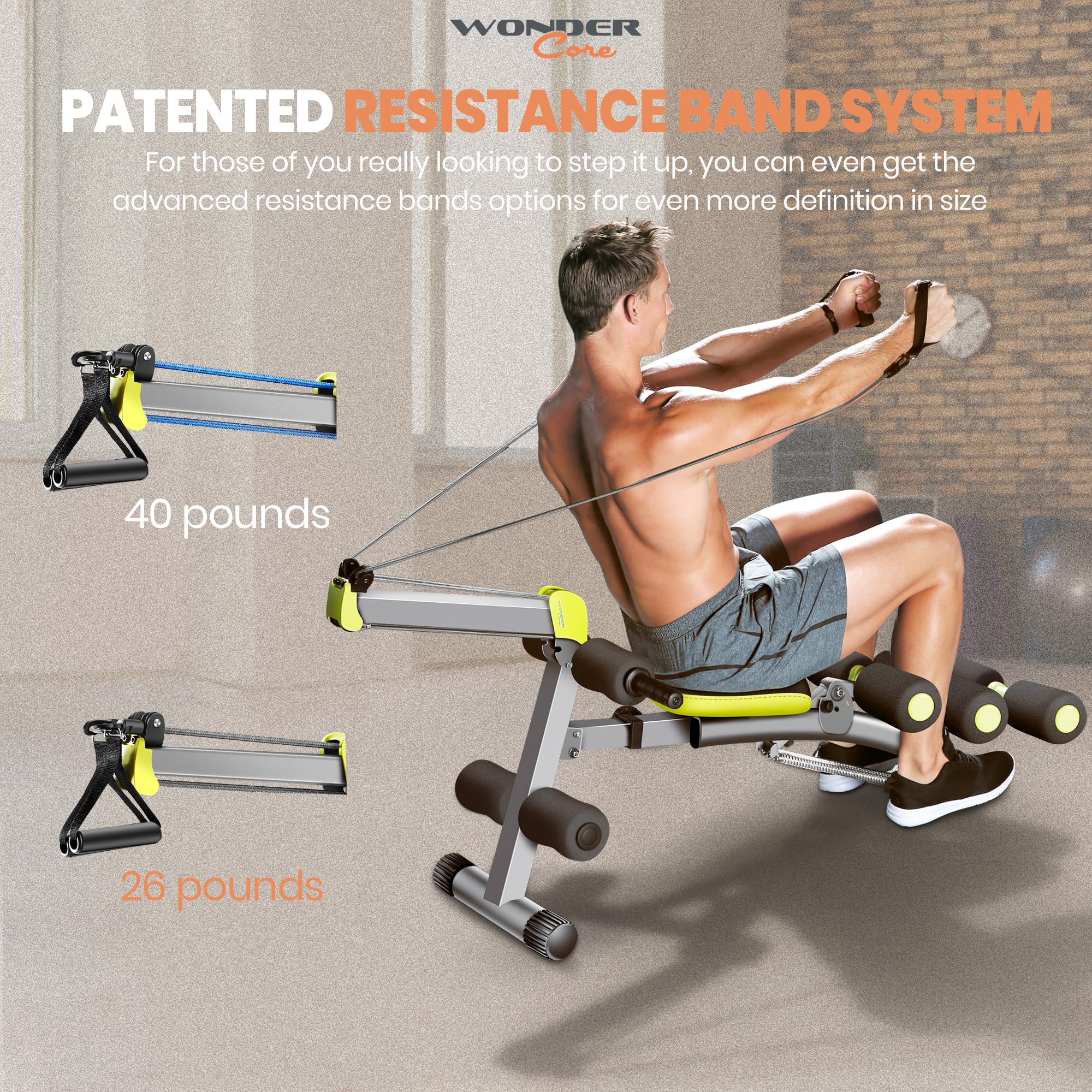 WONDER CORE Pro Max - 4-in-1 Home Gym Ab Machine for Core Workout, Rowing, Leg Press & Glider Exercises | Perfect for Home Fitness, Weight Loss & Full Body Training