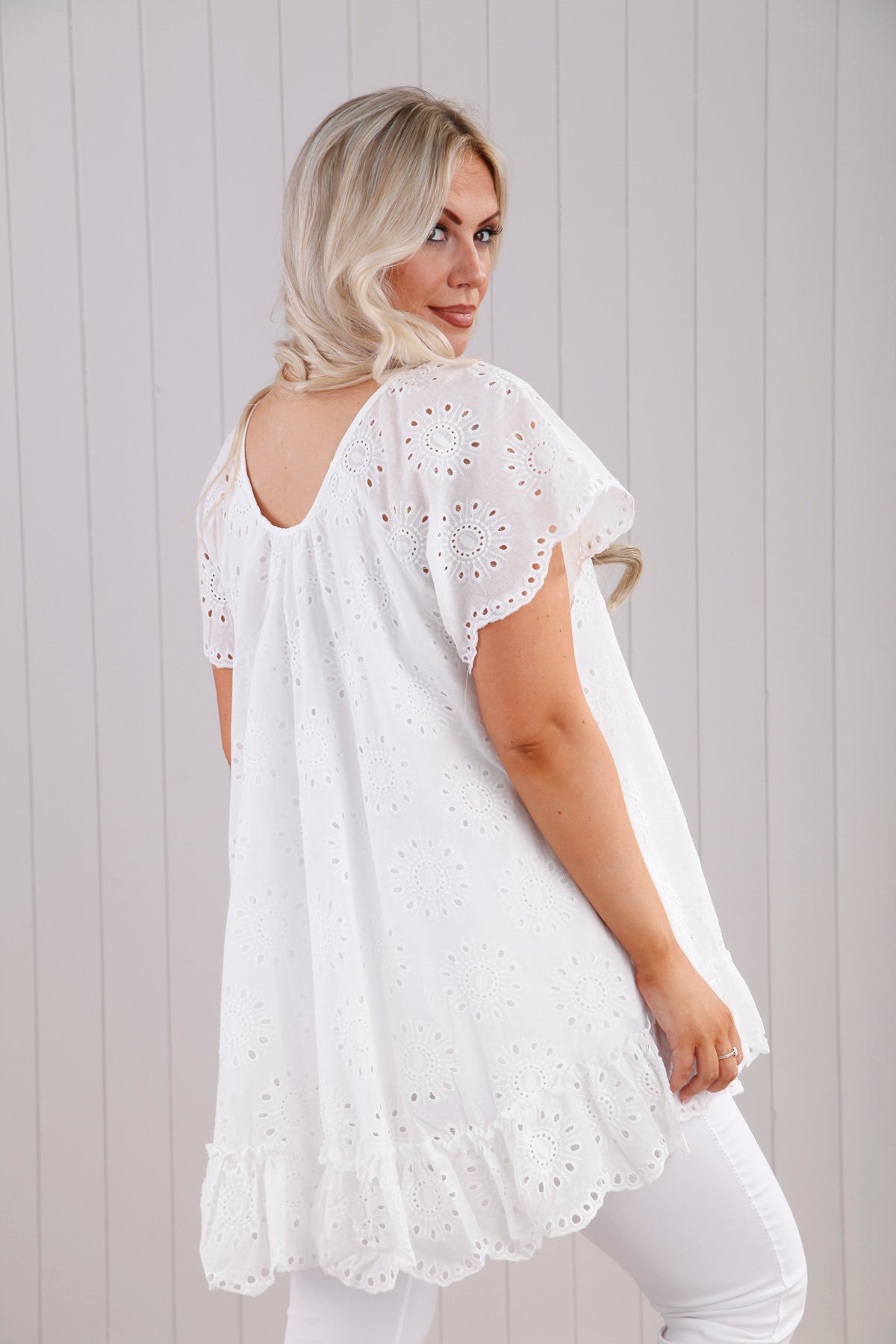 Sophie Cotton Top for Women - Soft & Breathable White Blouse for Casual Wear & Office Outfits