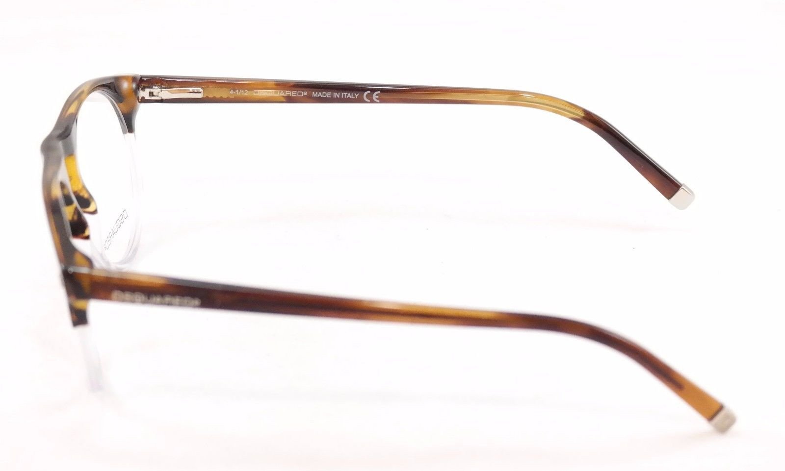 Dsquared2 DQ5074 056 Brown Havana White Plastic Eyeglasses Frame - Made in Italy - 51-16-145 Size - Perfect for Fashion & Reading Glasses