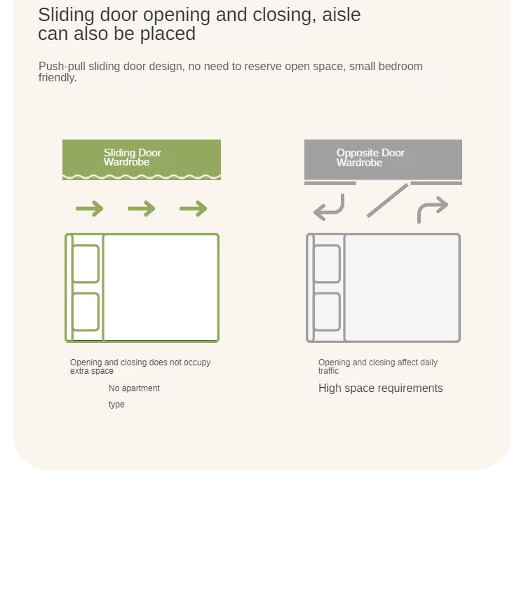 Birch Solid Wood Kids Wardrobe with Cream Sliding Doors - Durable & Stylish Storage for Bedrooms, Playrooms, and Nurseries