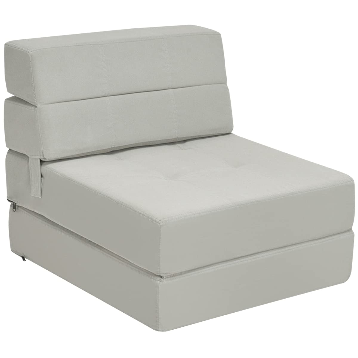 Casart Tri-Fold Memory Foam Sofa Bed - Portable Folding Sleeper with Washable Cover, Padded Cushion Guest Chaise Lounge (Gray) - Perfect for Small Spaces, Guest Rooms & Apartments