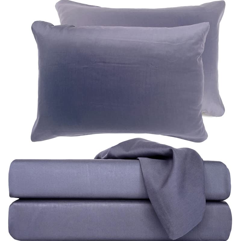 Premium 100% Organic Bamboo Viscose Cooling Bedding Set - 2 Pillowcases, 1 Fitted Sheet, 1 Flat Sheet & Linen Bag - Ultra Soft & Breathable for Hot Sleepers - Perfect for Summer Nights & Temperature Regulation