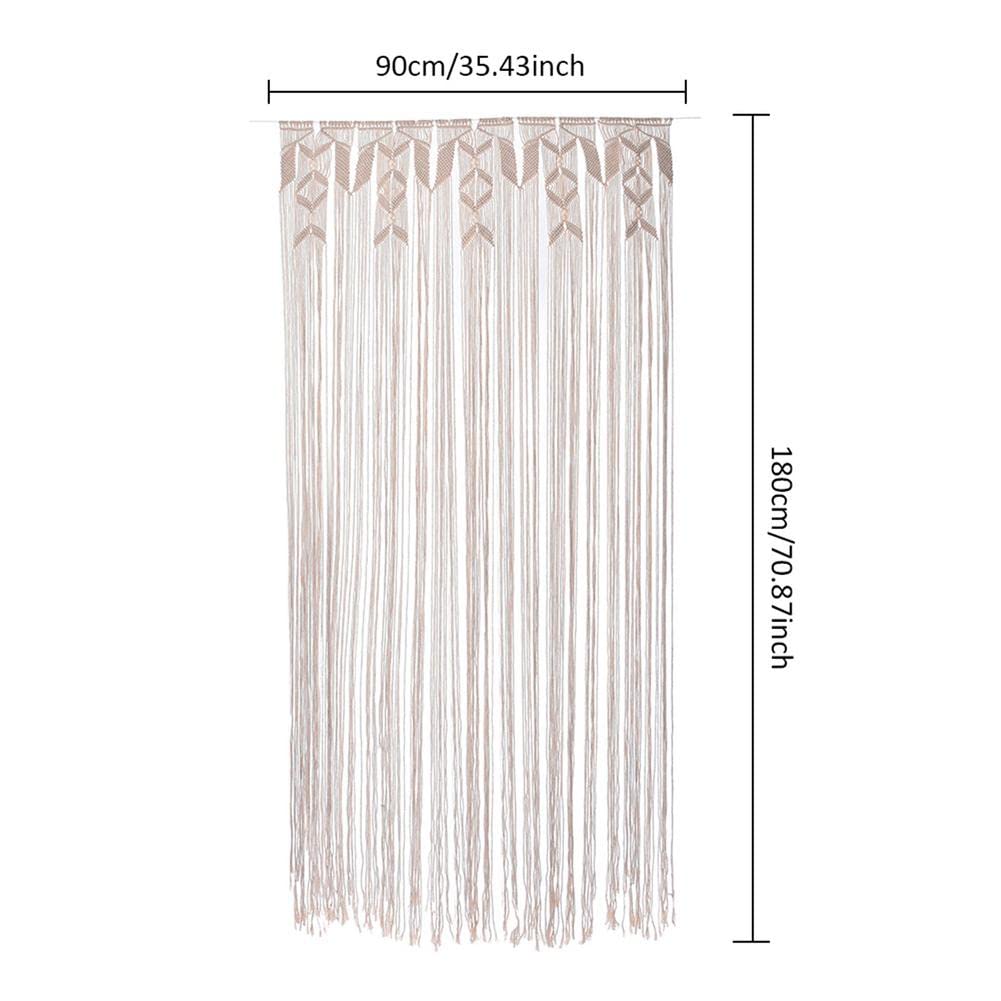 Bohemian Macrame Curtain 90x180cm (35x70inch) - Handmade Woven Wall Tapestry, Room Divider & Door Curtain for Living Room, Bedroom - Perfect for Home Decor, Boho Chic Style & Cozy Spaces