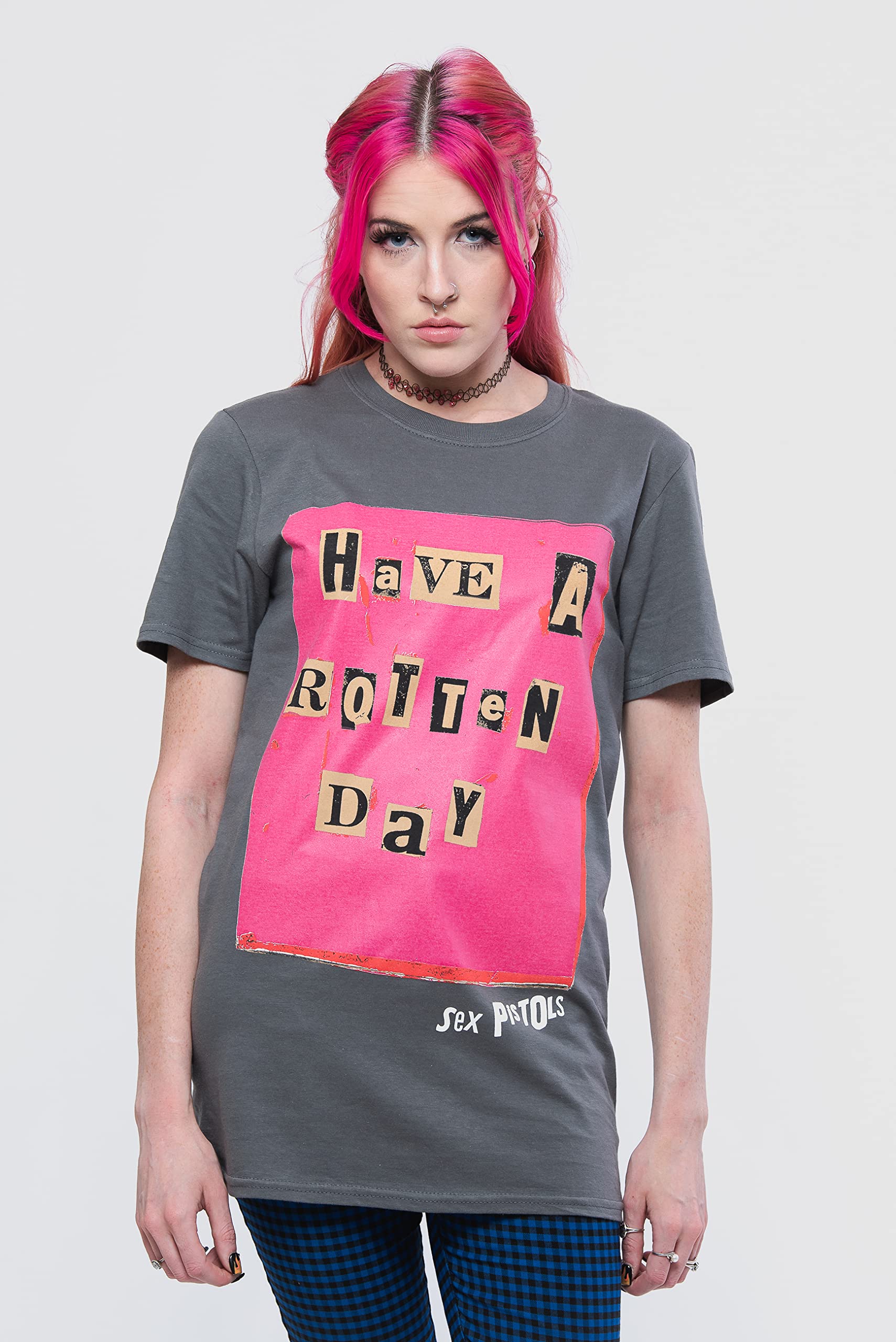 Sex Pistols Men's Rotten Day Slim Fit Vintage Rock Band T-Shirt - Charcoal Gray Cotton Tee for Concerts, Punk Fashion & Casual Wear
