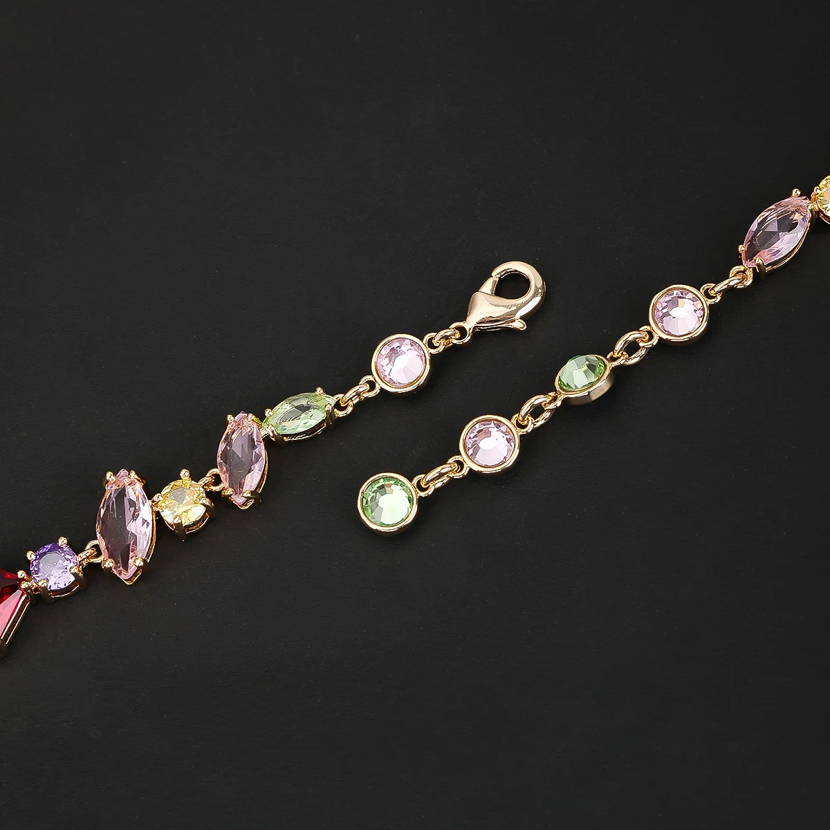 Trendy Cubic Zirconia Crystal Glitter Gold Plated Bracelet for Women - Elegant Wedding, Bridal Party, Anniversary Gift Jewelry - Perfect for Special Occasions & Everyday Wear CK10193
