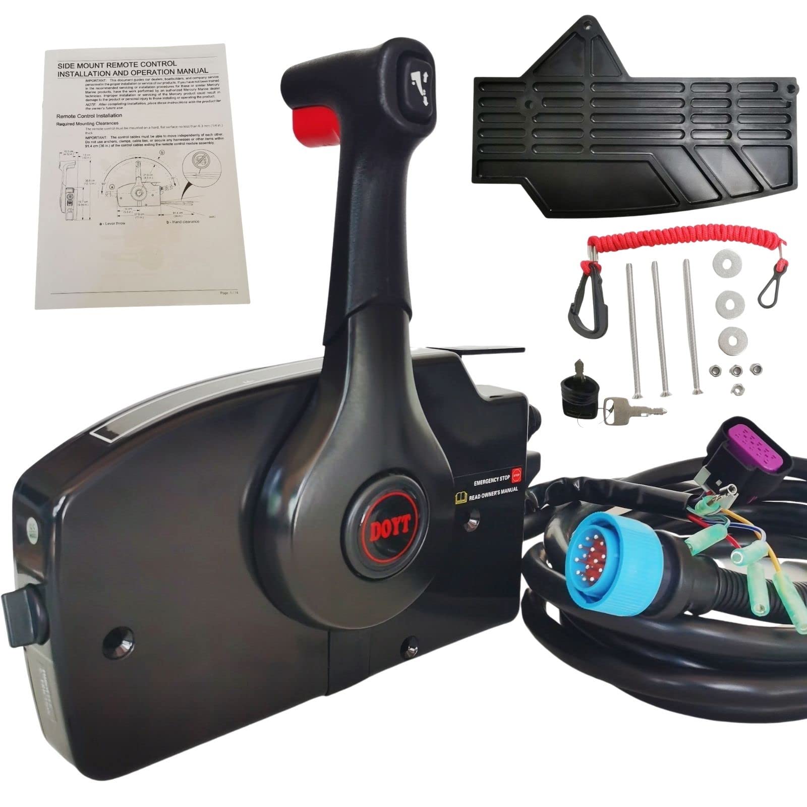 Original Quicksilver Mercury Remote Control 1 Pin 881170A13 with 14-Pin 15FT Harness - Perfect for Marine Boat Engine Replacement & Repair