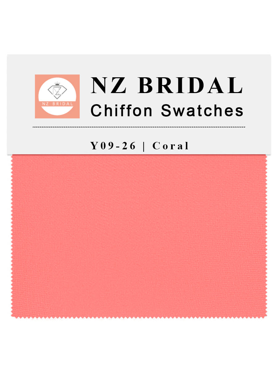 Premium Coral Fabric Swatch Samples - Soft Chiffon Material for Dressmaking, DIY Crafts & Fashion Design - Perfect for Wedding Dresses, Scarves & Home Decor Projects