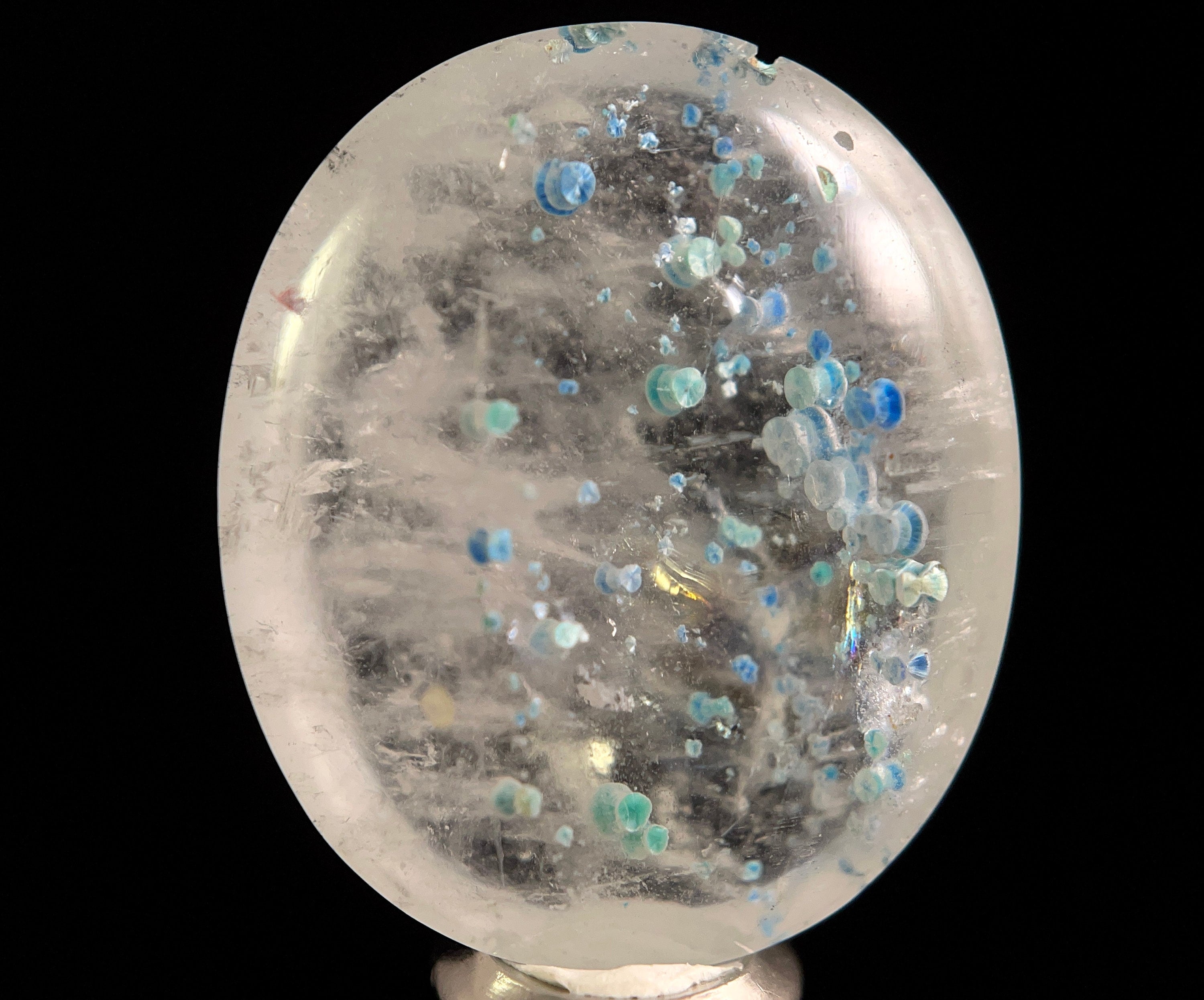 GILALITE Crystal Cabochon | Medusa Paraiba Quartz Gemstone | Oval Shape Jewelry Making Supplies | for DIY Pendants, Rings & Earrings | Crafting & Healing Crystals